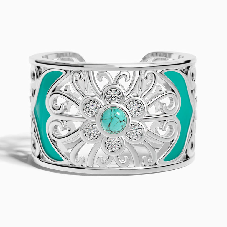 Prairie Flower Cuff Ring - Turquoise - Serene Western