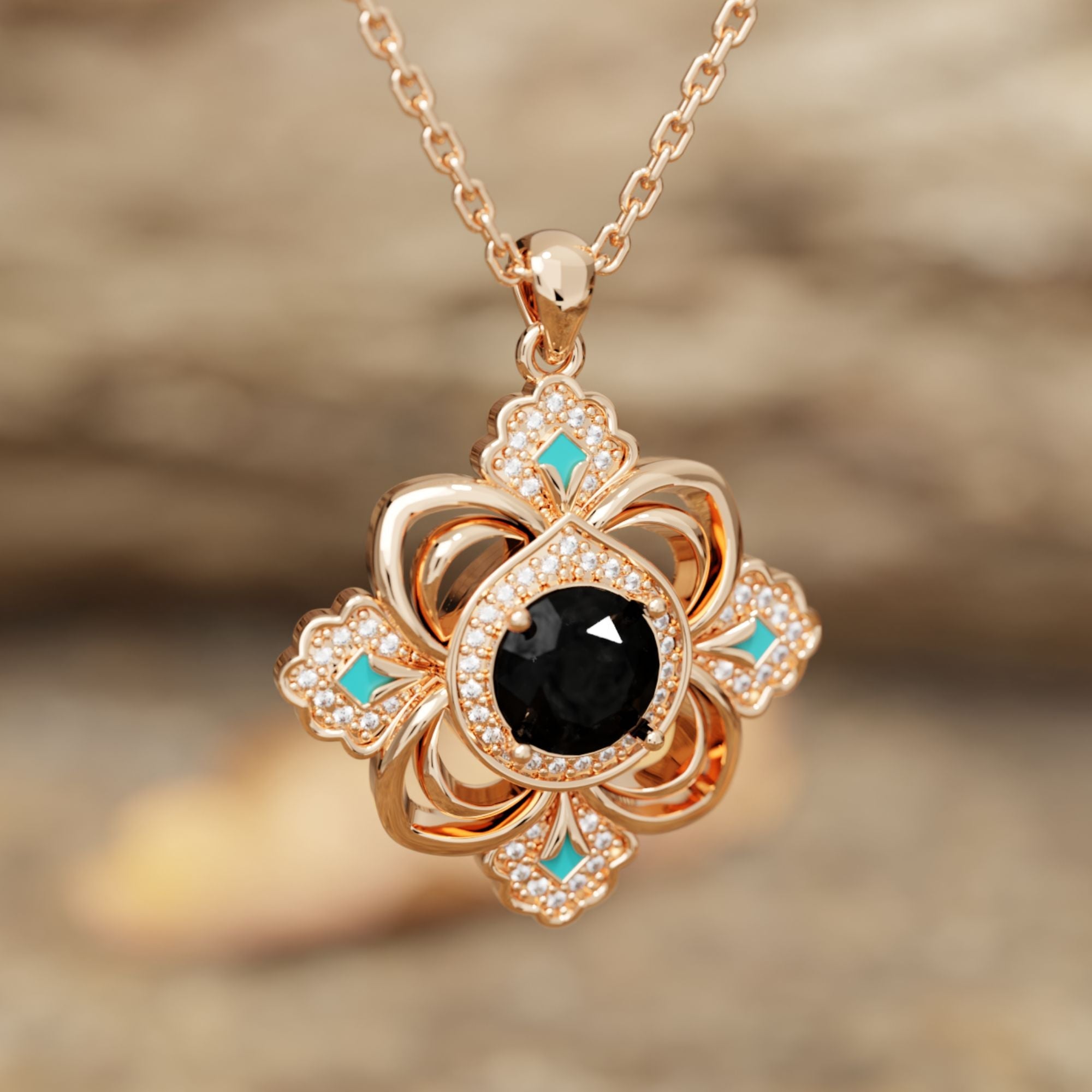 Prairie Insignia Necklace - Black Onyx - Serene Western