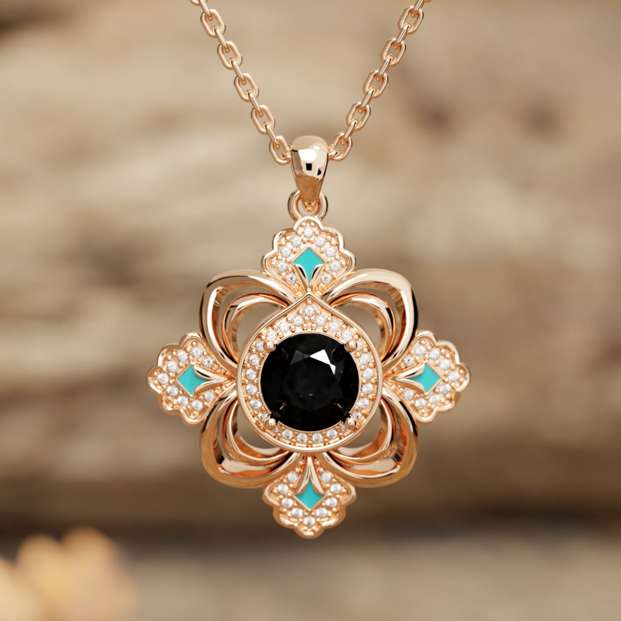 Prairie Insignia Necklace - Black Onyx - Serene Western