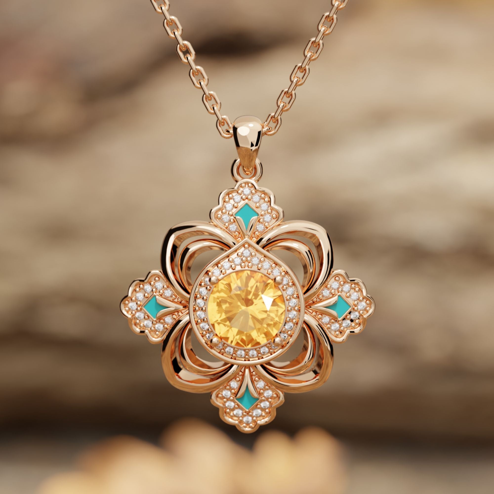 Prairie Insignia Necklace - Citrine - Serene Western