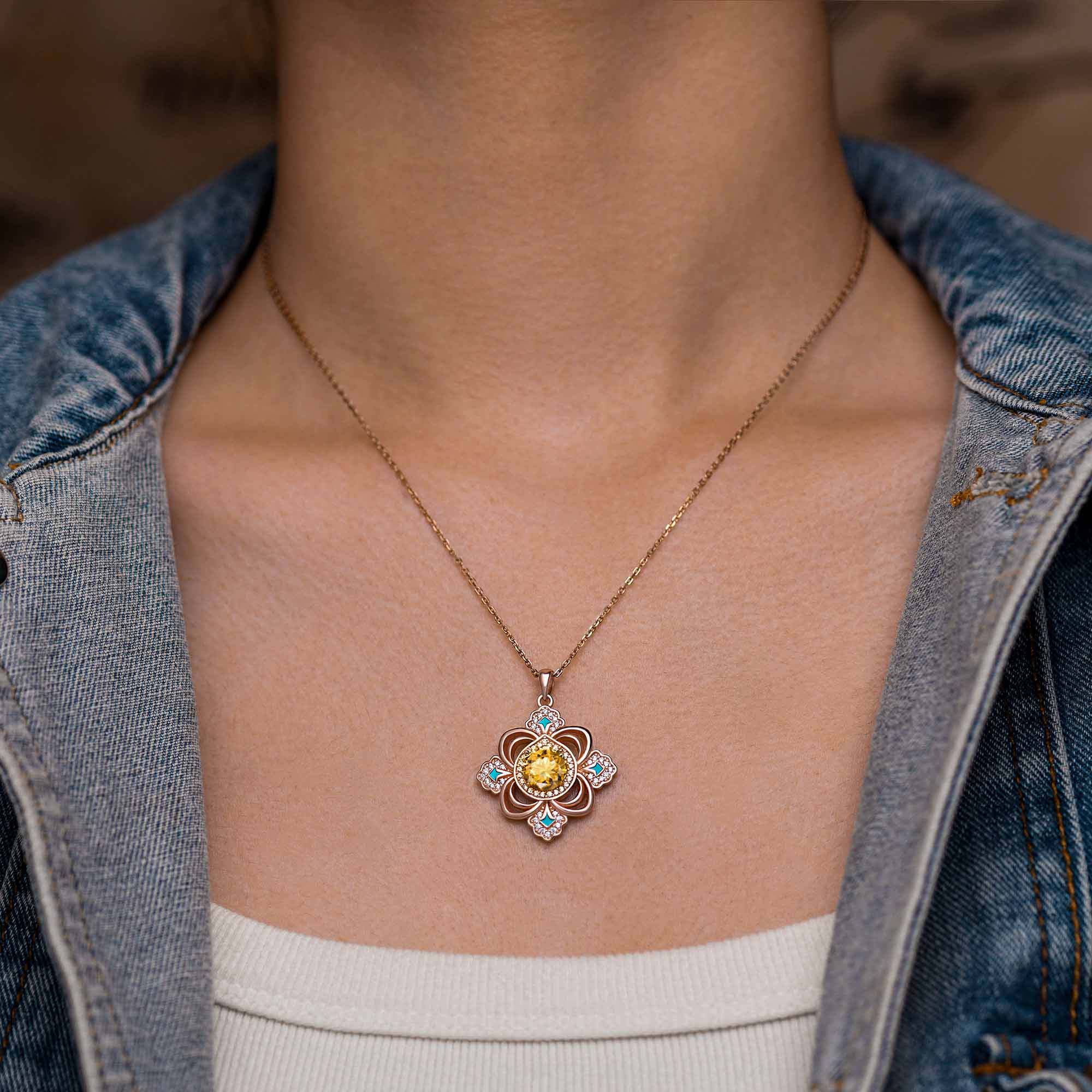 Prairie Insignia Necklace - Citrine - Serene Western