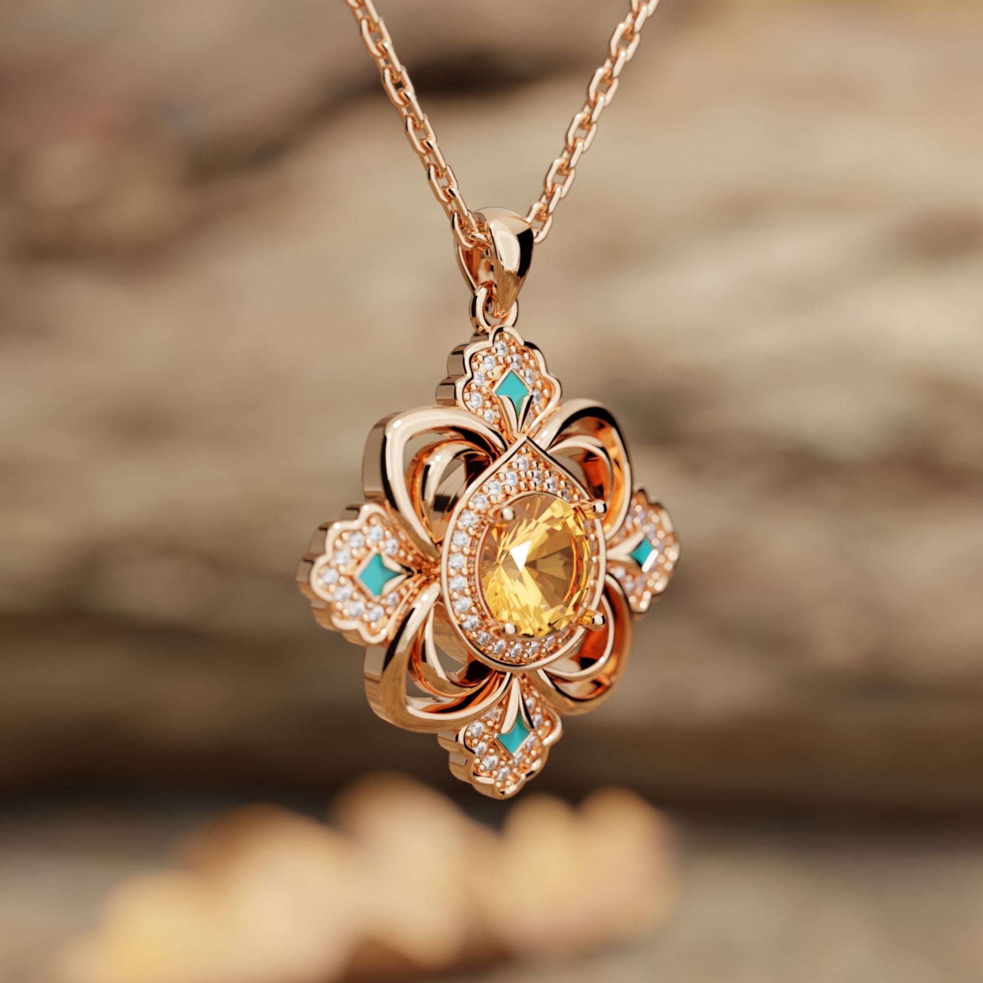 Prairie Insignia Necklace - Citrine - Serene Western