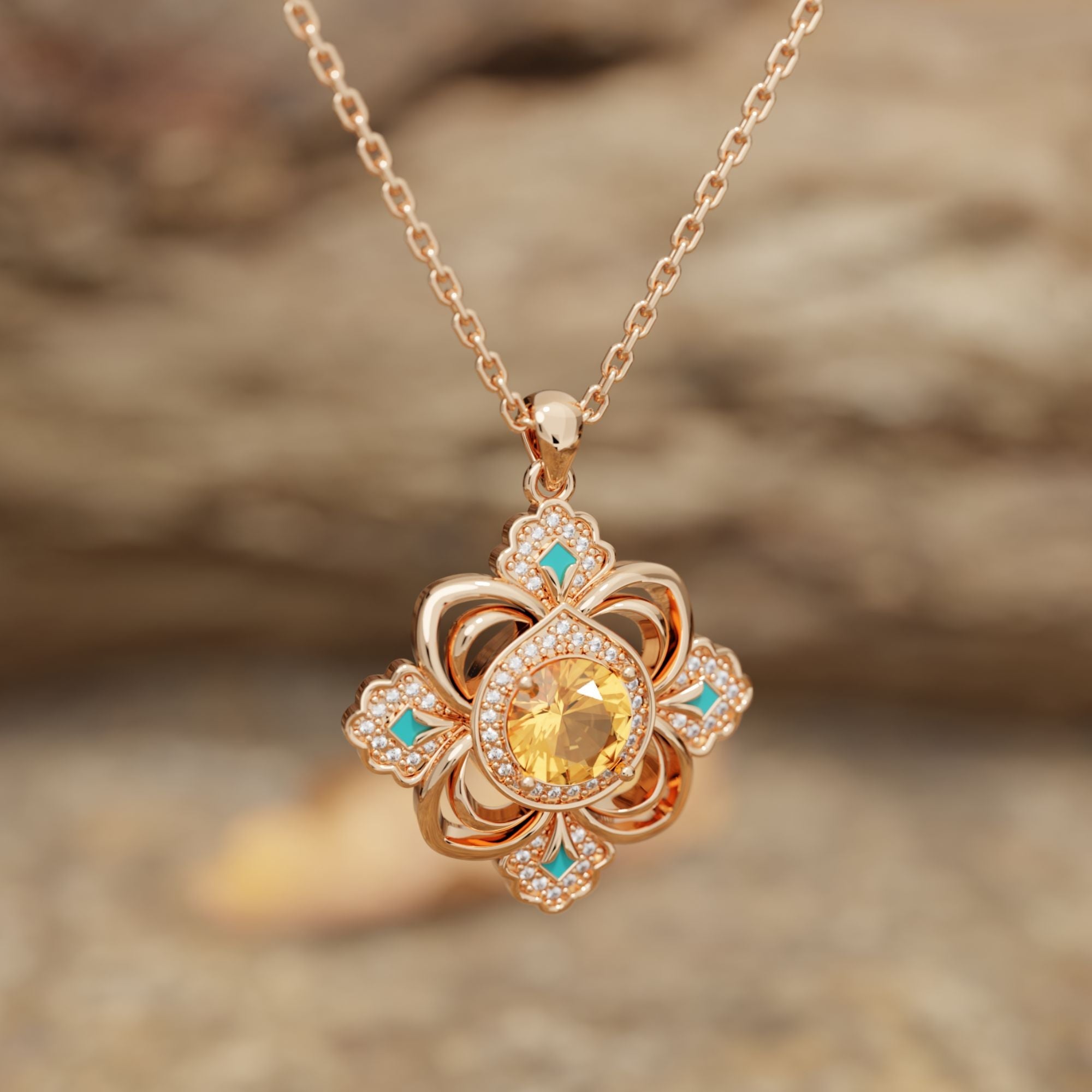 Prairie Insignia Necklace - Citrine - Serene Western