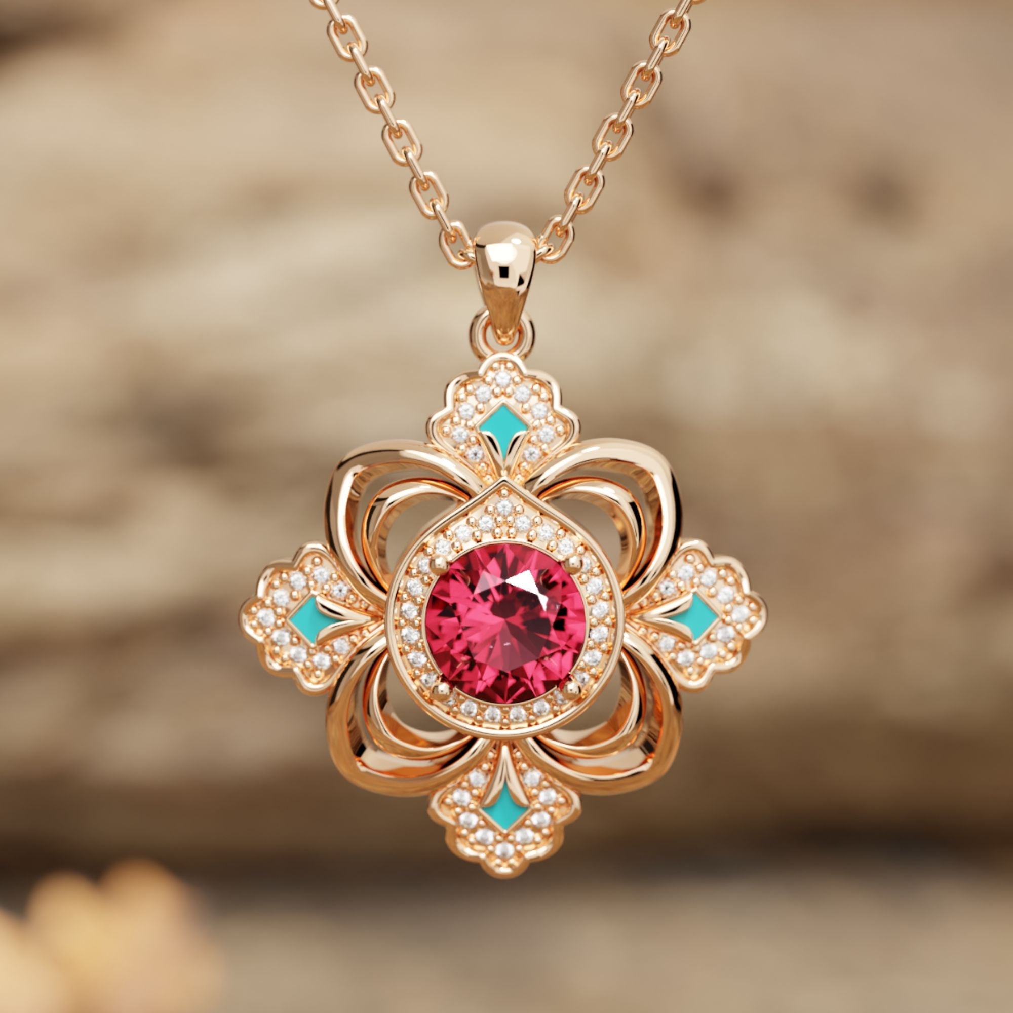 Prairie Insignia Necklace - Ruby - Serene Western