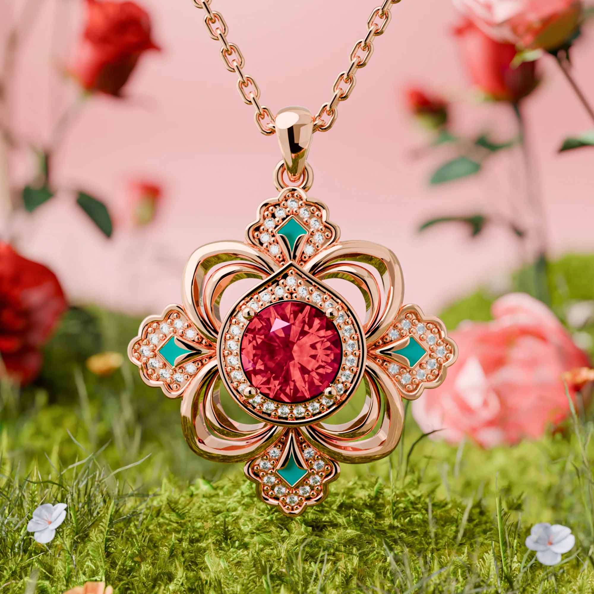 Prairie Insignia Necklace - Ruby - Serene Western