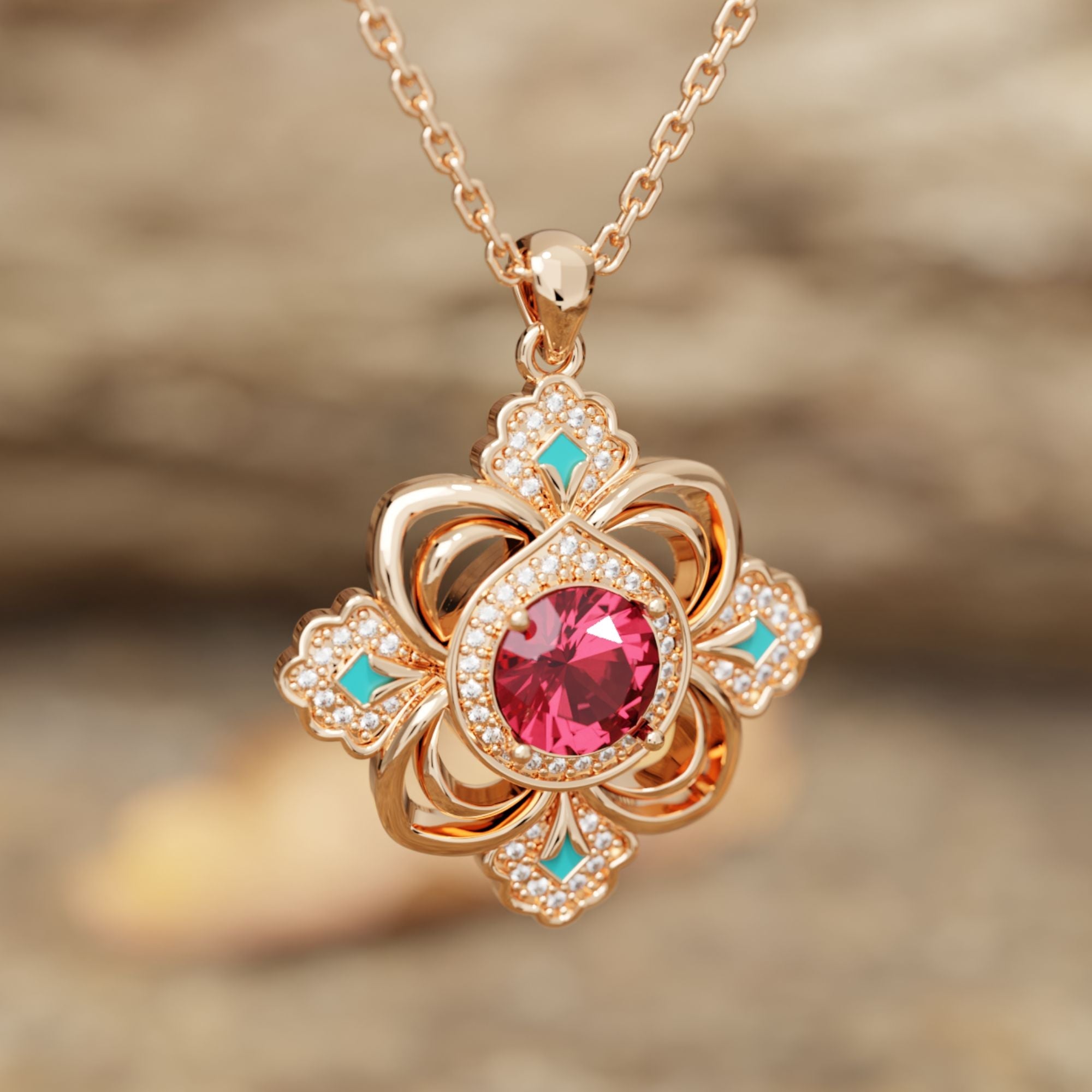 Prairie Insignia Necklace - Ruby - Serene Western