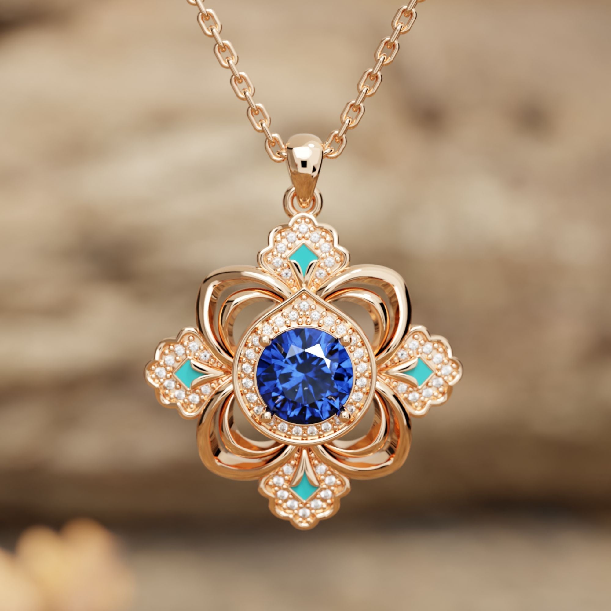 Prairie Insignia Necklace - Sapphire - Serene Western