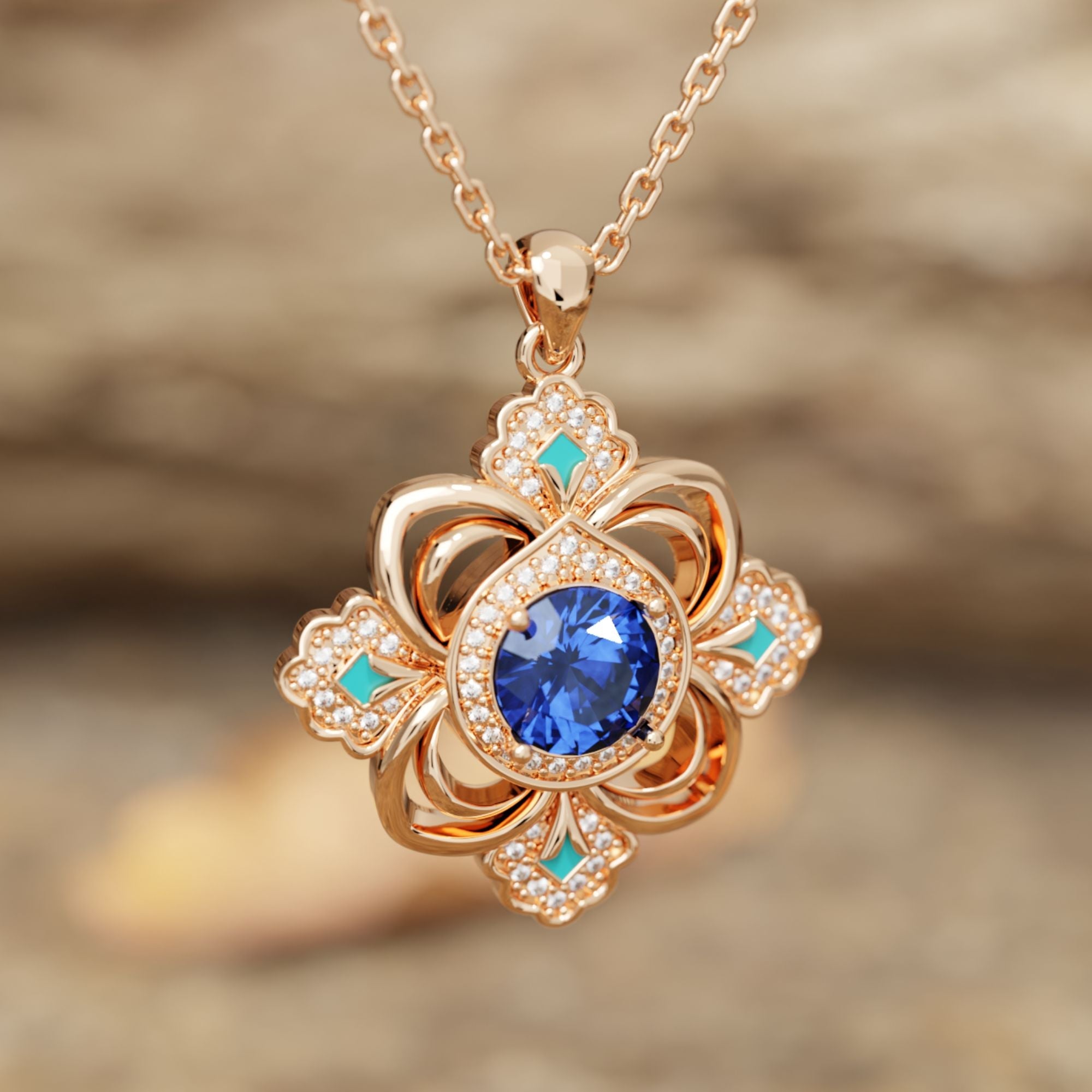 Prairie Insignia Necklace - Sapphire - Serene Western