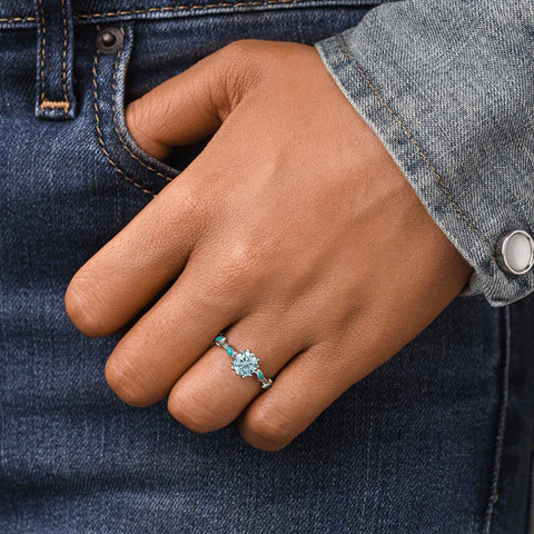 Promise Rose Ring - Aquamarine