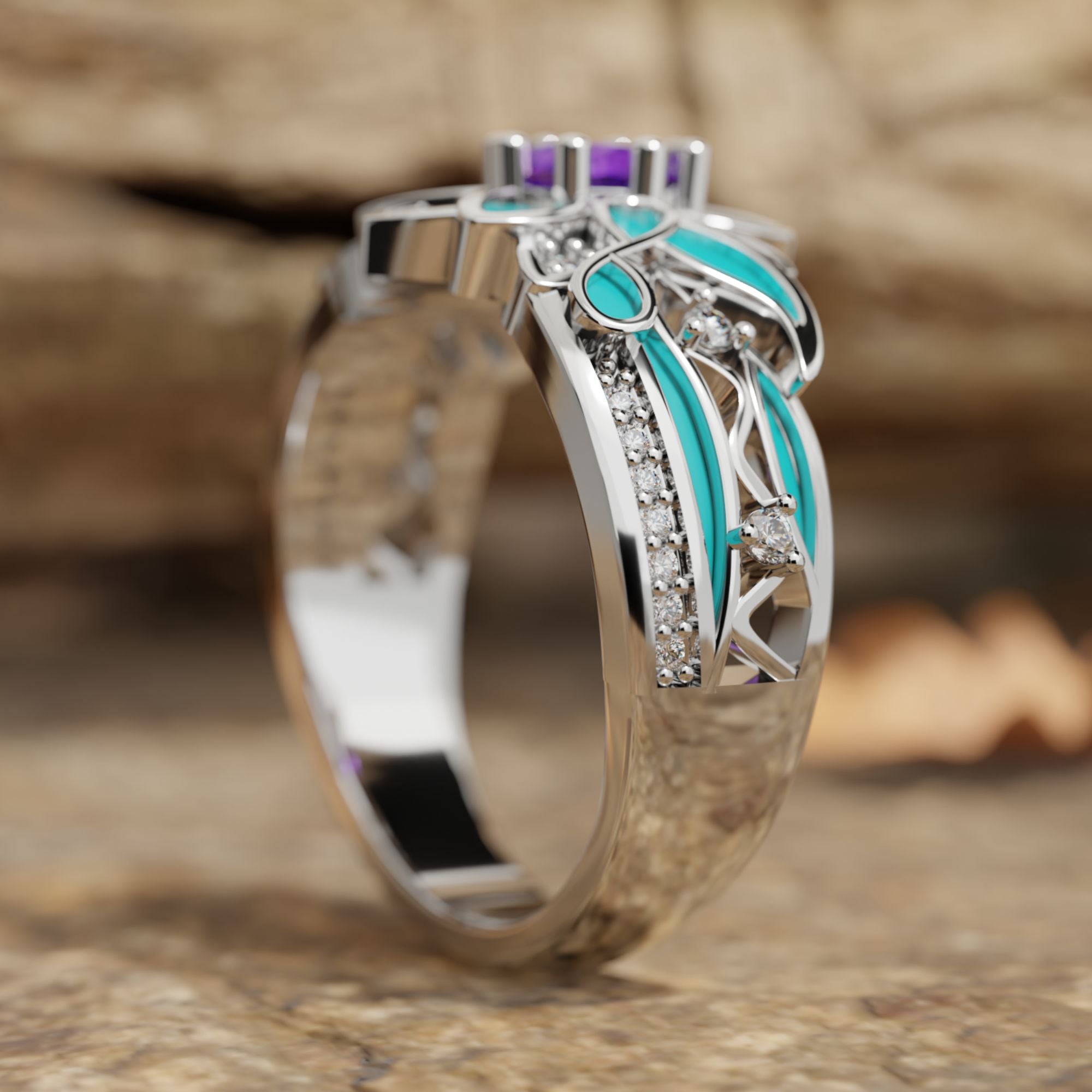 Purple Rose Queen Ring - Amethyst - Serene Western