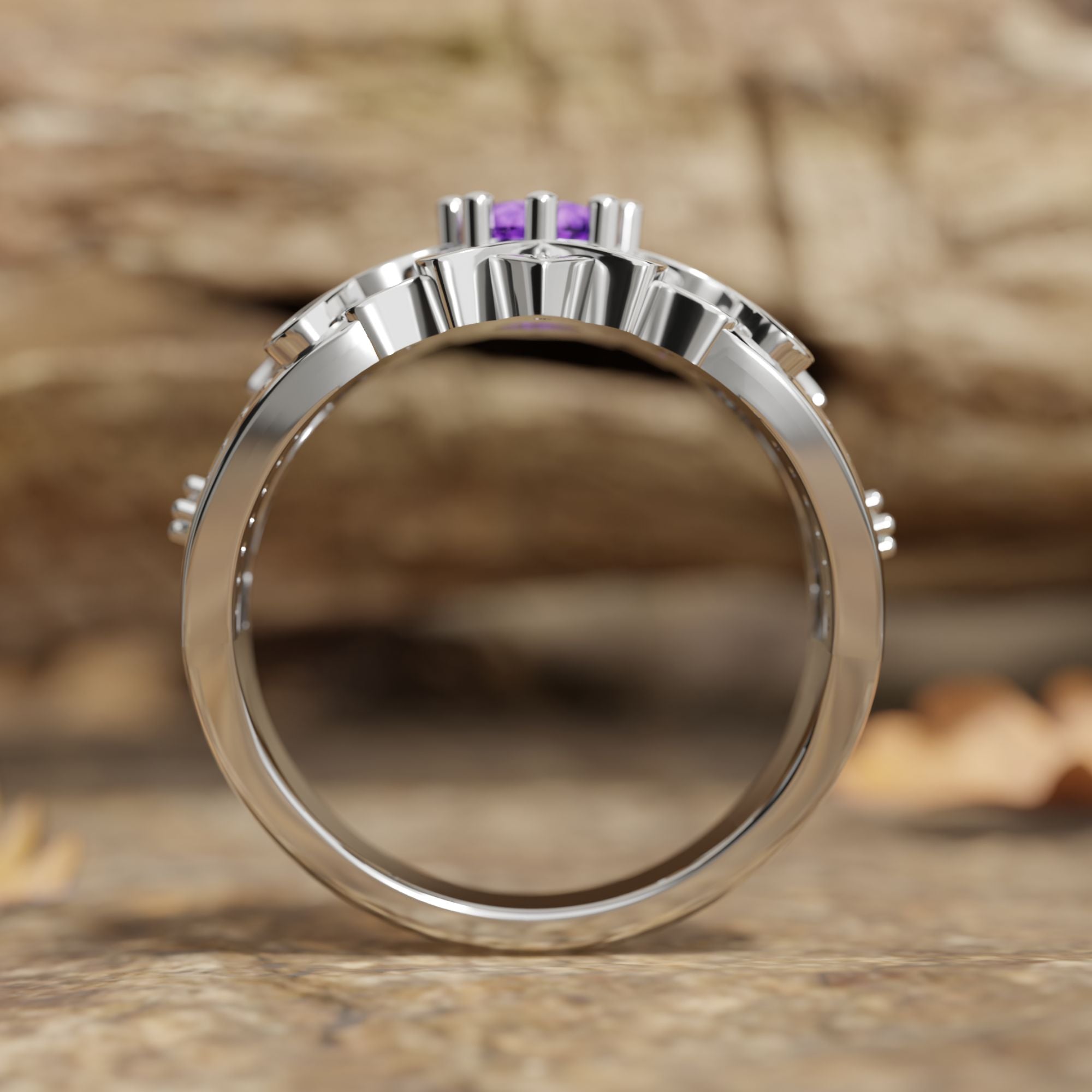 Purple Rose Queen Ring - Amethyst - Serene Western