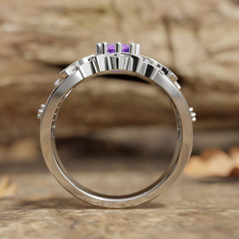 Purple Rose Queen Ring - Amethyst