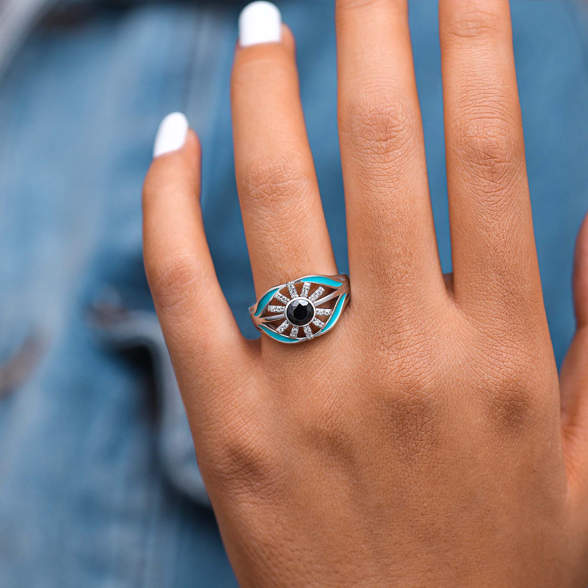 Radiant Sunburst Ring - Black Onyx - Serene Western