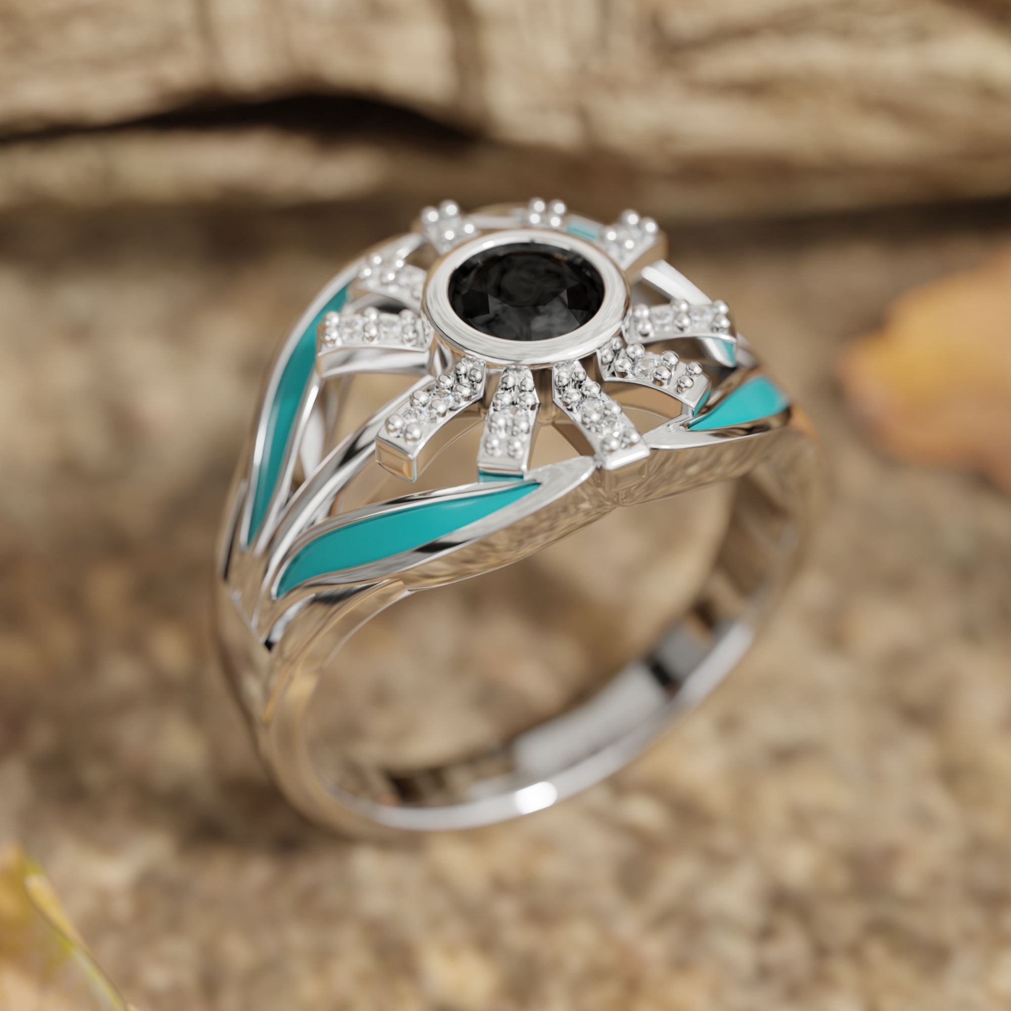 Radiant Sunburst Ring - Black Onyx - Serene Western