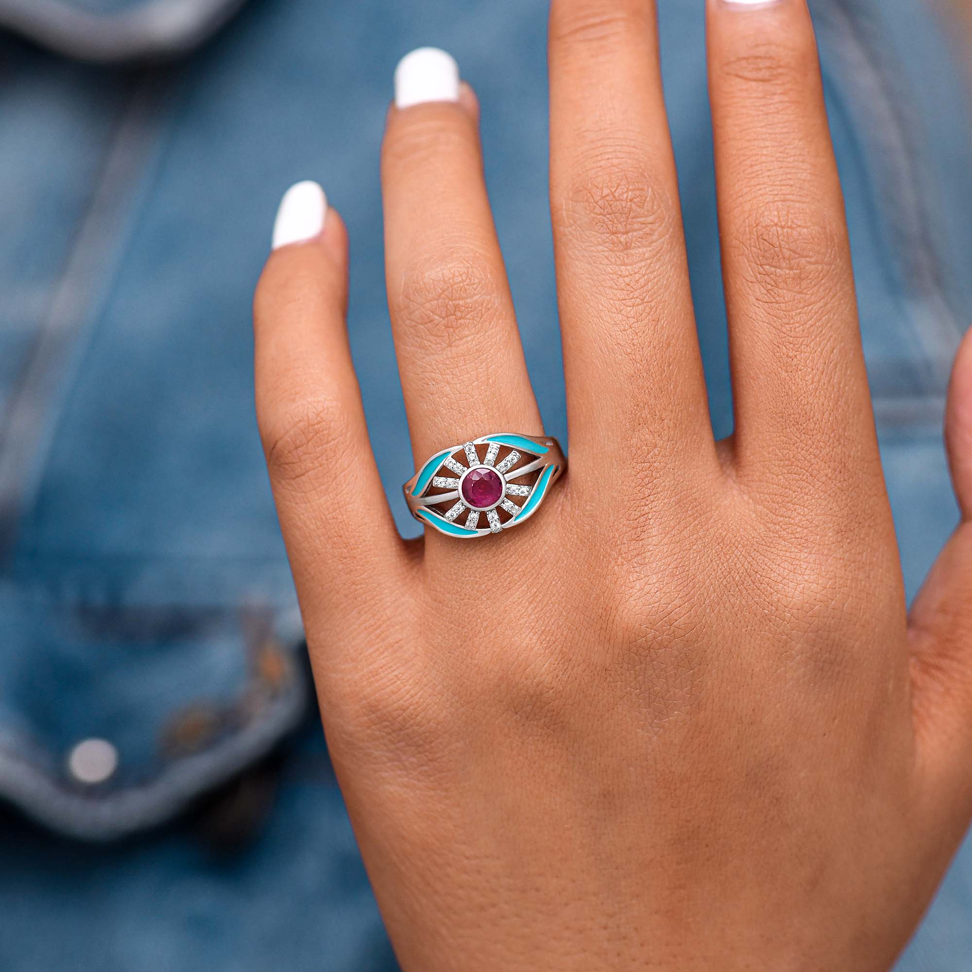 Radiant Sunburst Ring - Ruby - Serene Western