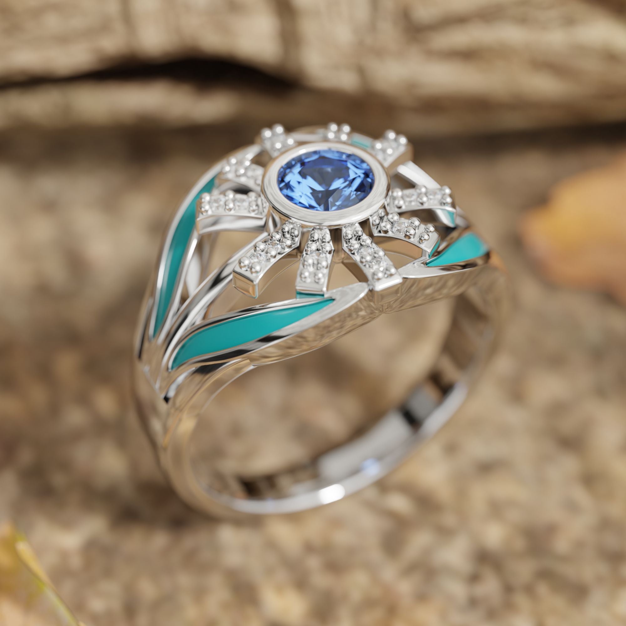 Radiant Sunburst Ring - Sapphire - Serene Western