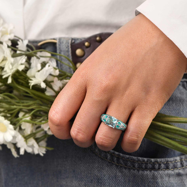 Rosemary's Loyalty Ring - Aquamarine - Serene Western
