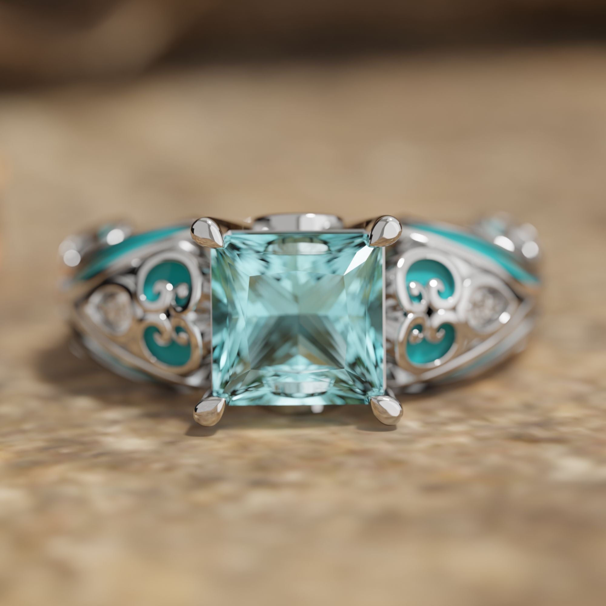 Rosemary's Loyalty Ring - Aquamarine - Serene Western