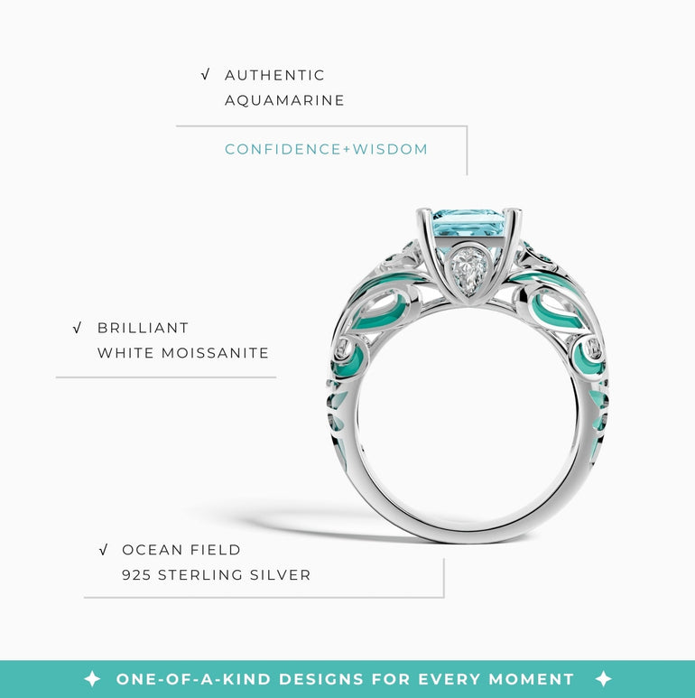 Rosemary's Loyalty Ring - Aquamarine - Serene Western