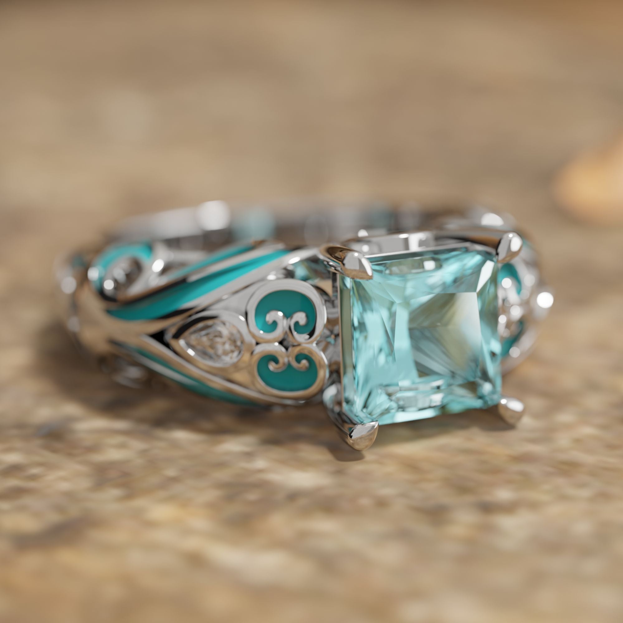 Rosemary's Loyalty Ring - Aquamarine - Serene Western