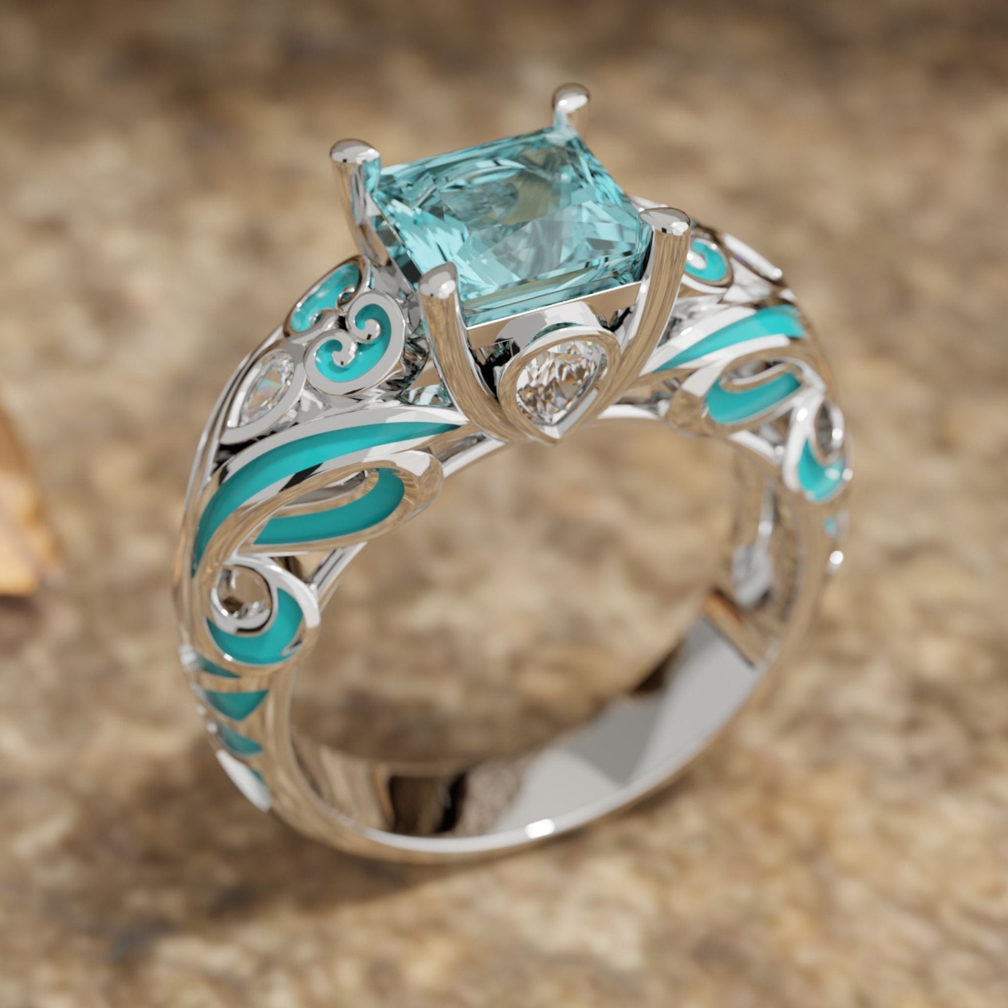 Rosemary's Loyalty Ring - Aquamarine - Serene Western