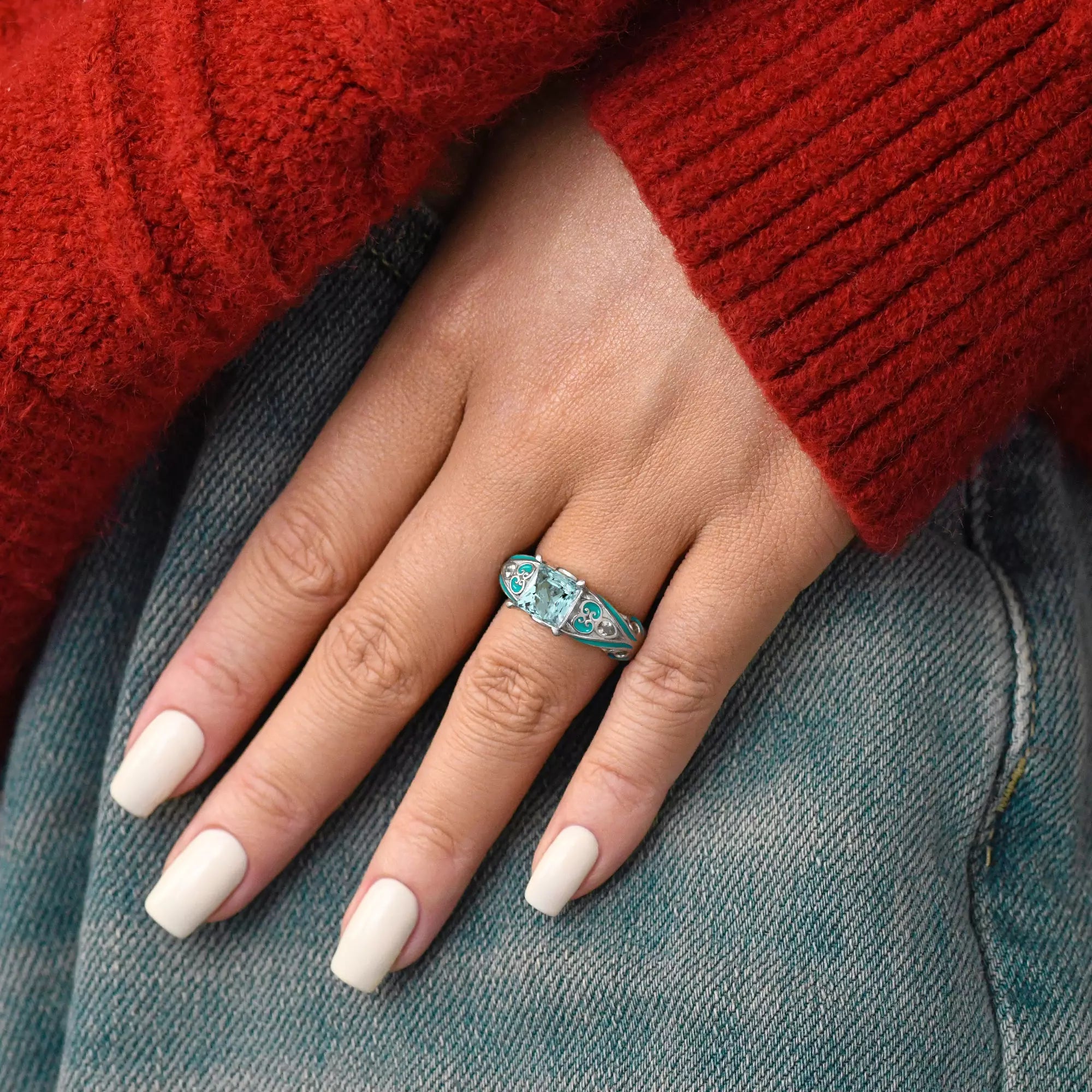 Rosemary's Loyalty Ring - Aquamarine - Serene Western