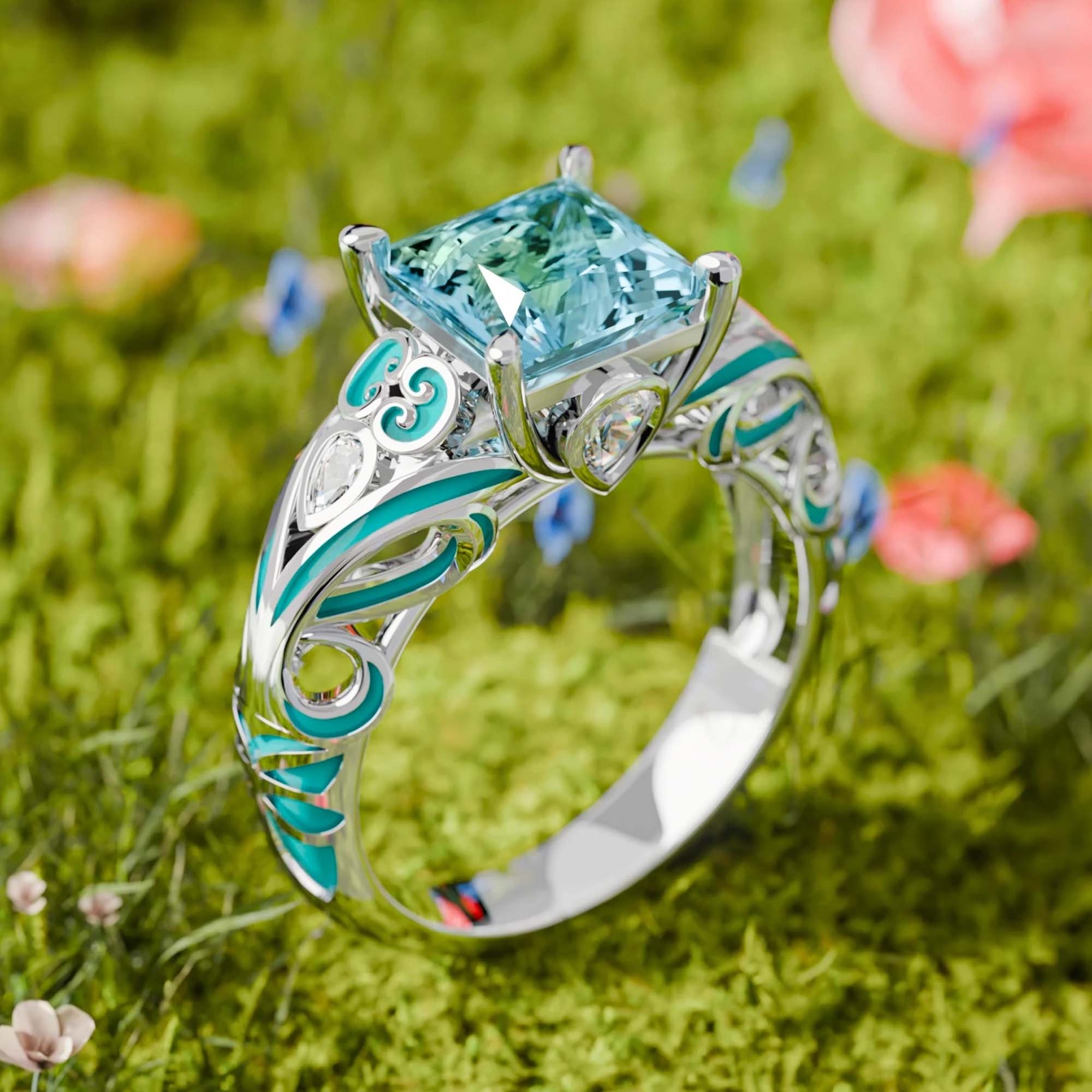 Rosemary's Loyalty Ring - Aquamarine - Serene Western