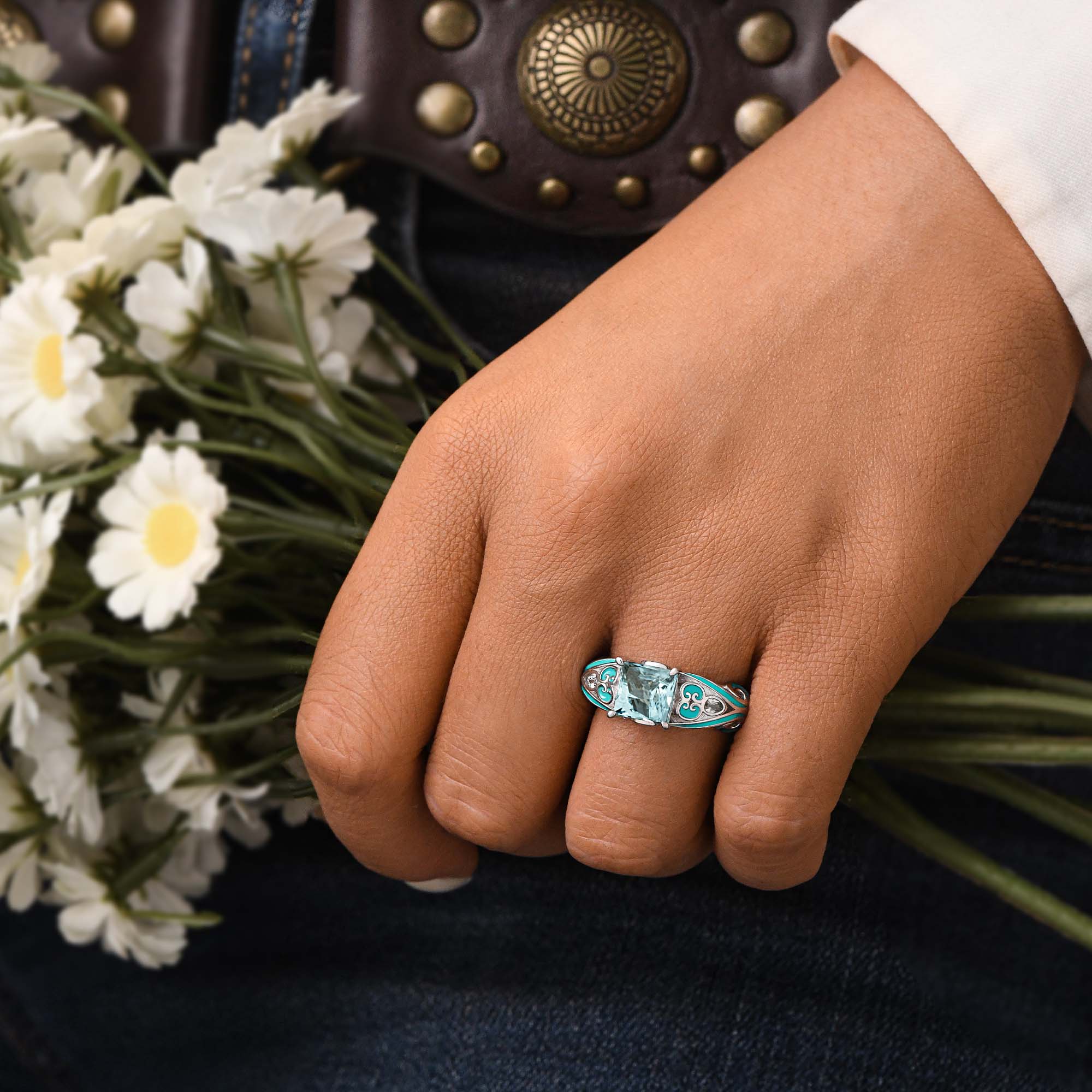 Rosemary's Loyalty Ring - Aquamarine - Serene Western