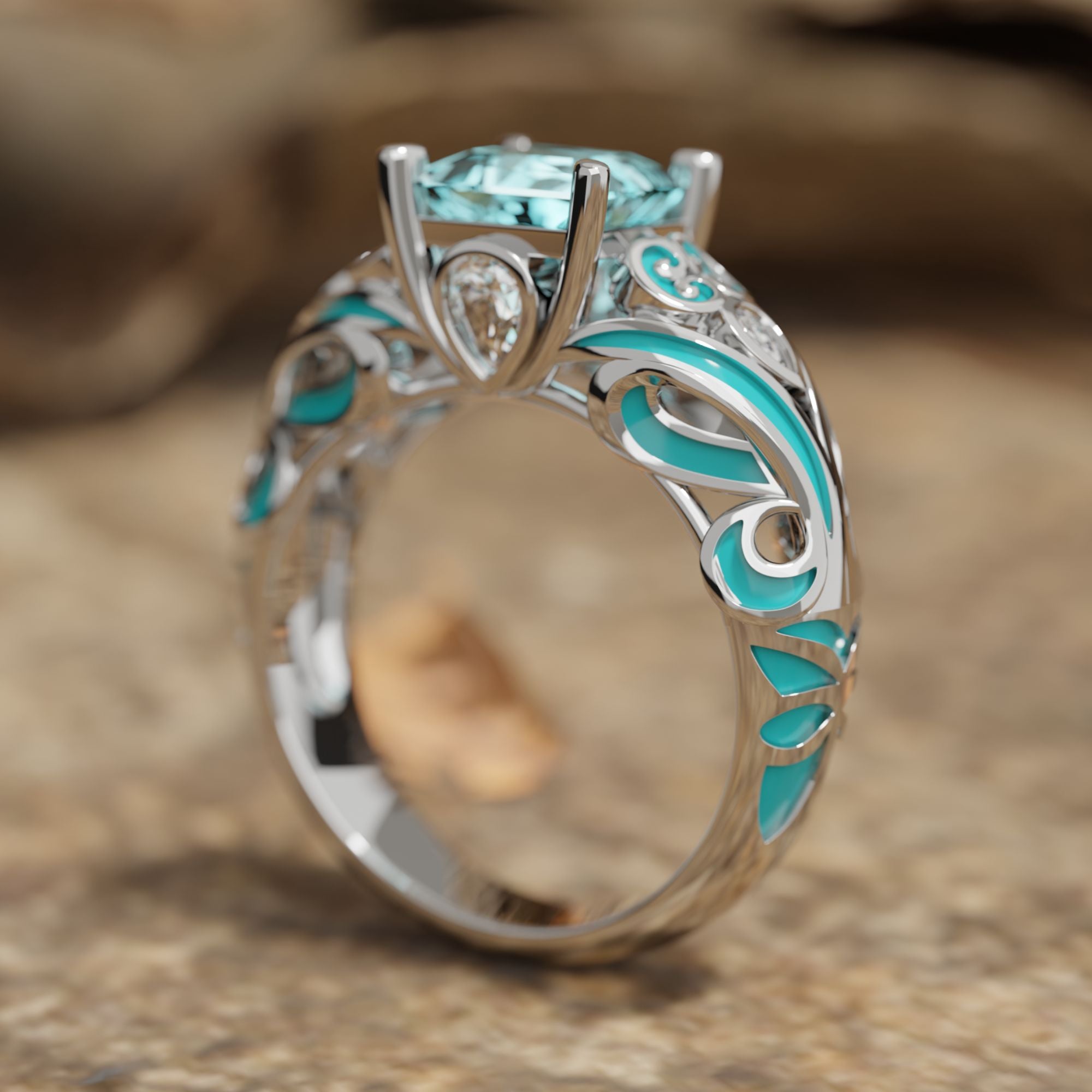 Rosemary's Loyalty Ring - Aquamarine - Serene Western