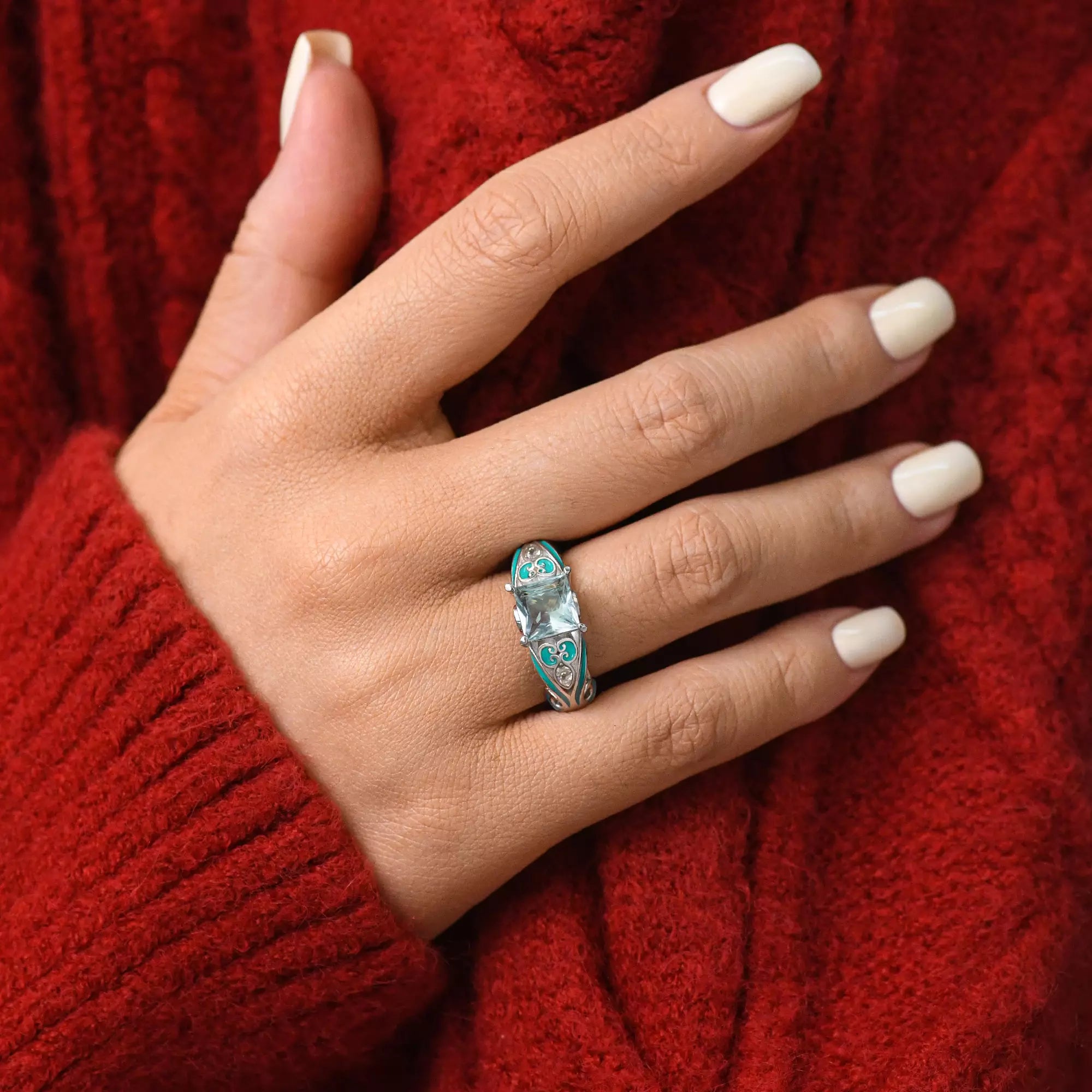 Rosemary's Loyalty Ring - Aquamarine - Serene Western