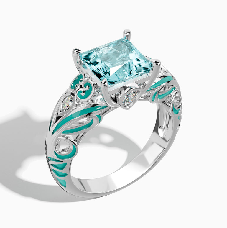 Rosemary's Loyalty Ring - Aquamarine - Serene Western