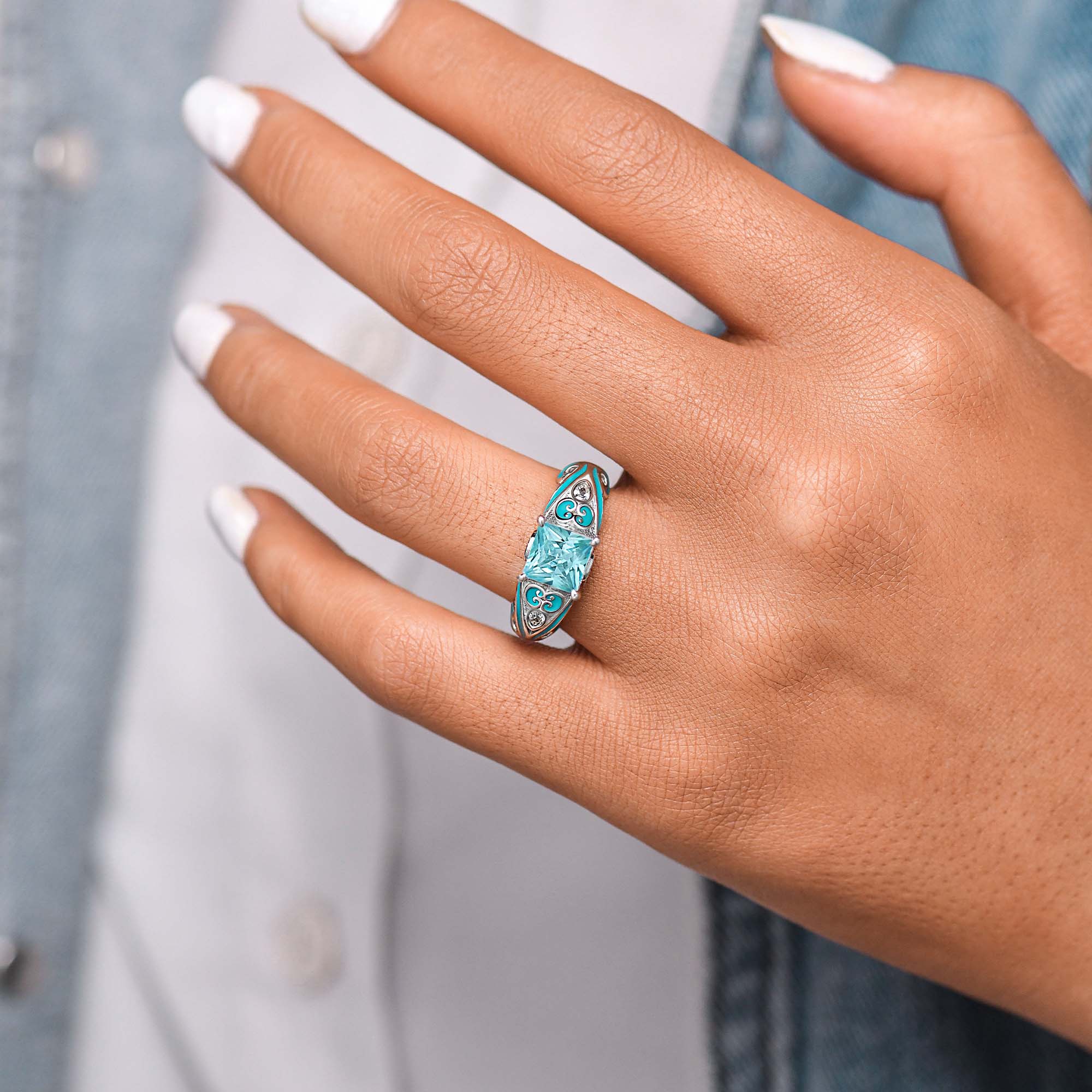 Rosemary's Loyalty Ring - Aquamarine - Serene Western