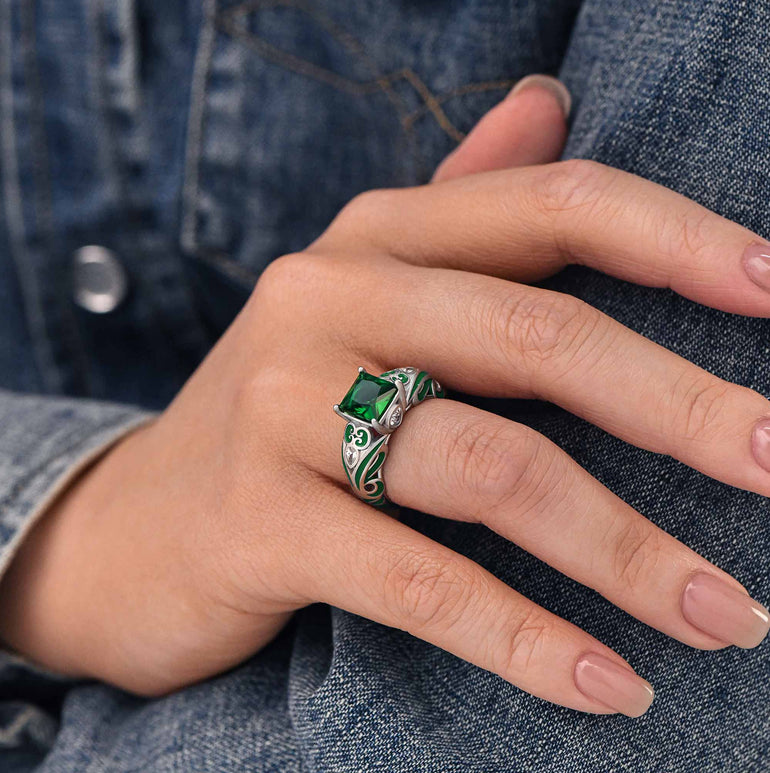 Rosemary's Loyalty Ring - Emerald - Serene Western