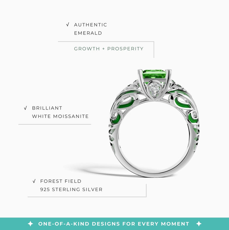 Rosemary's Loyalty Ring - Emerald - Serene Western