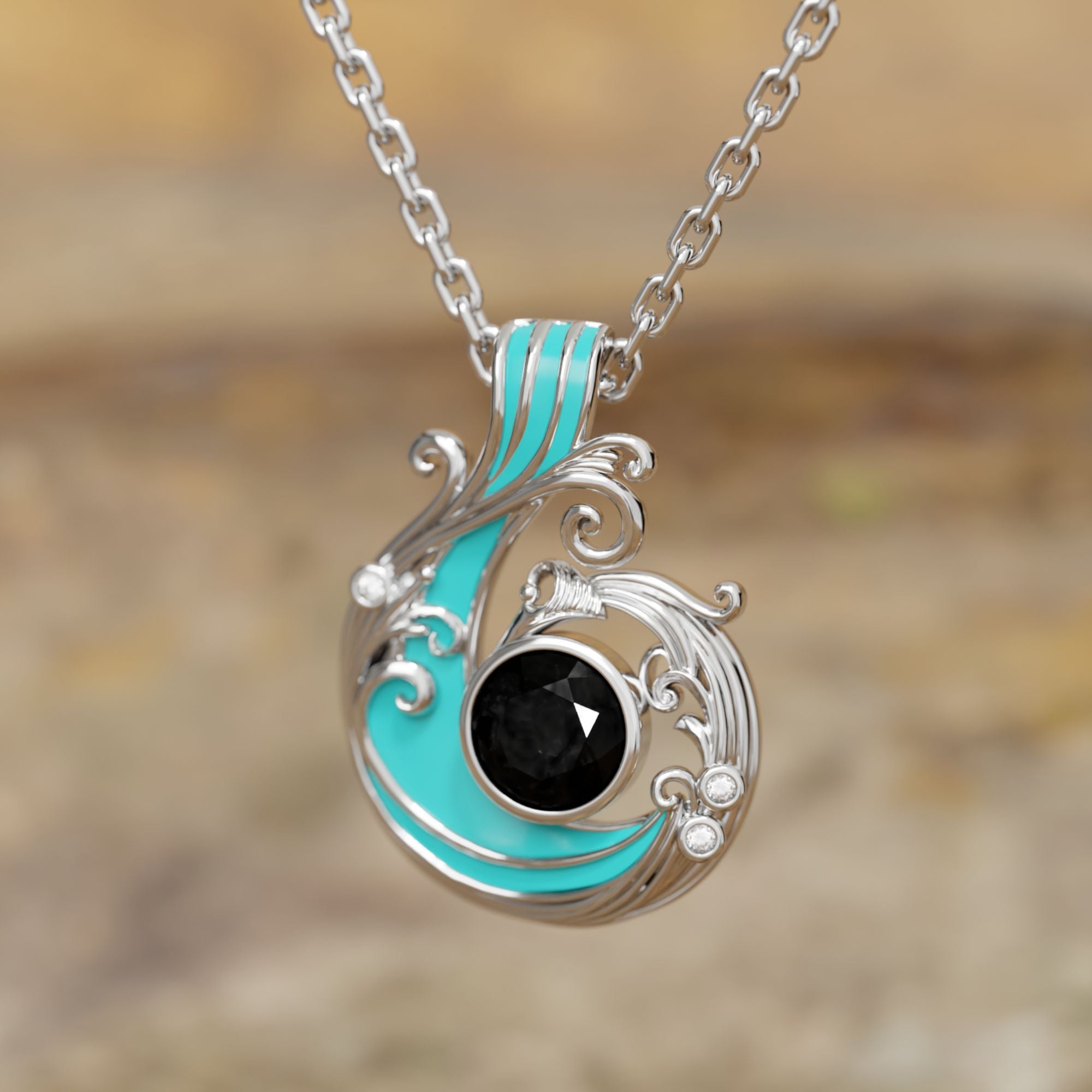 Savanna Swirl Necklace - Black Onyx - Serene Western