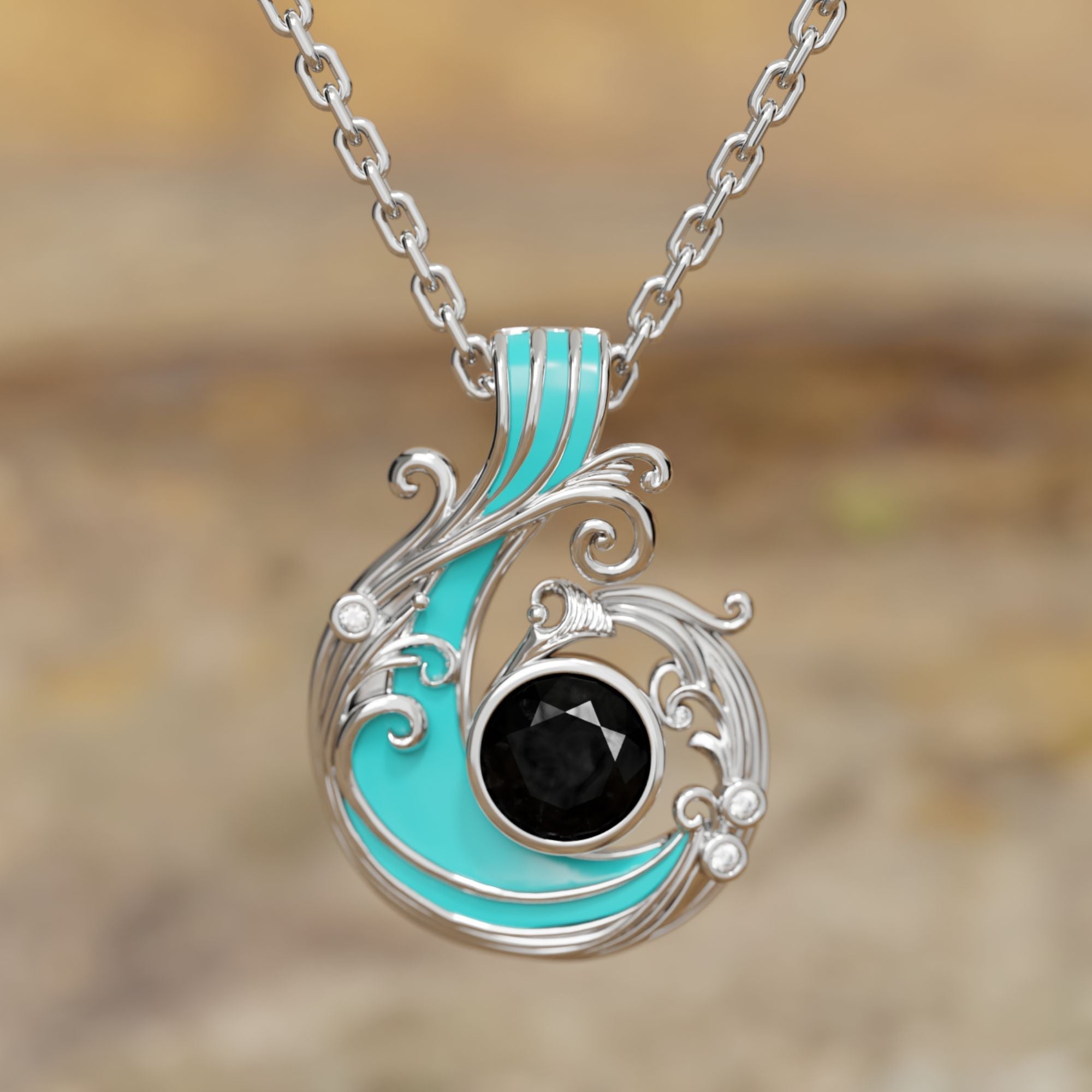 Savanna Swirl Necklace - Black Onyx - Serene Western