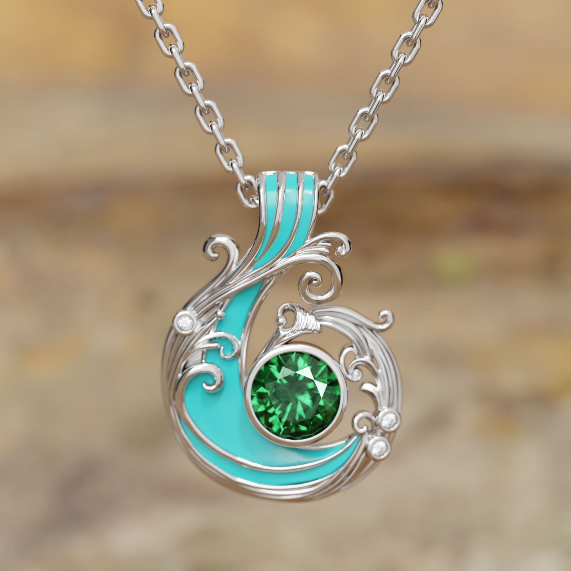 Savanna Swirl Necklace - Emerald - Serene Western