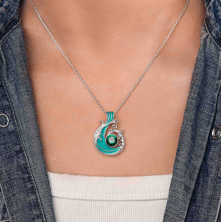 Savanna Swirl Necklace - Emerald - Serene Western