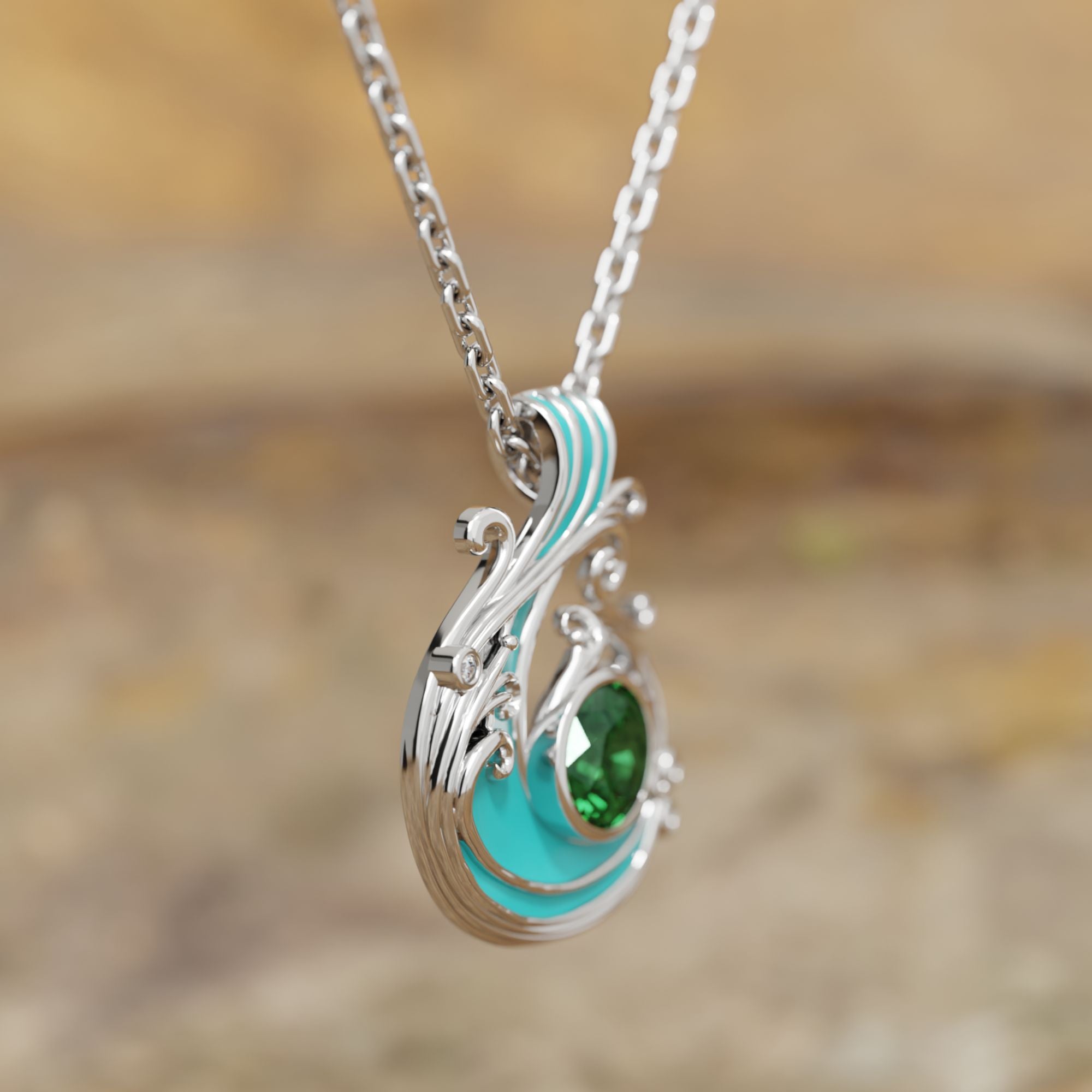 Savanna Swirl Necklace - Emerald - Serene Western