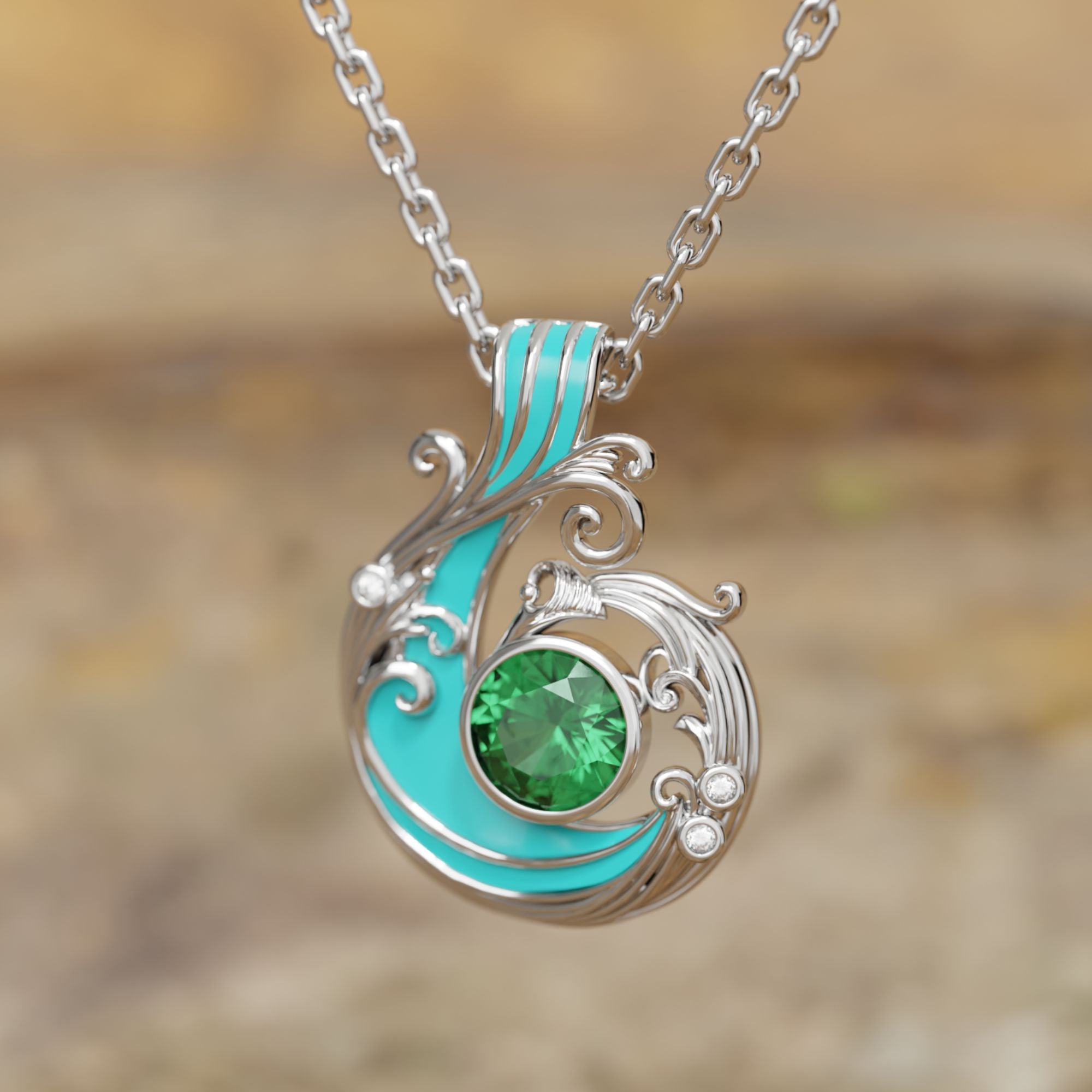 Savanna Swirl Necklace - Emerald - Serene Western