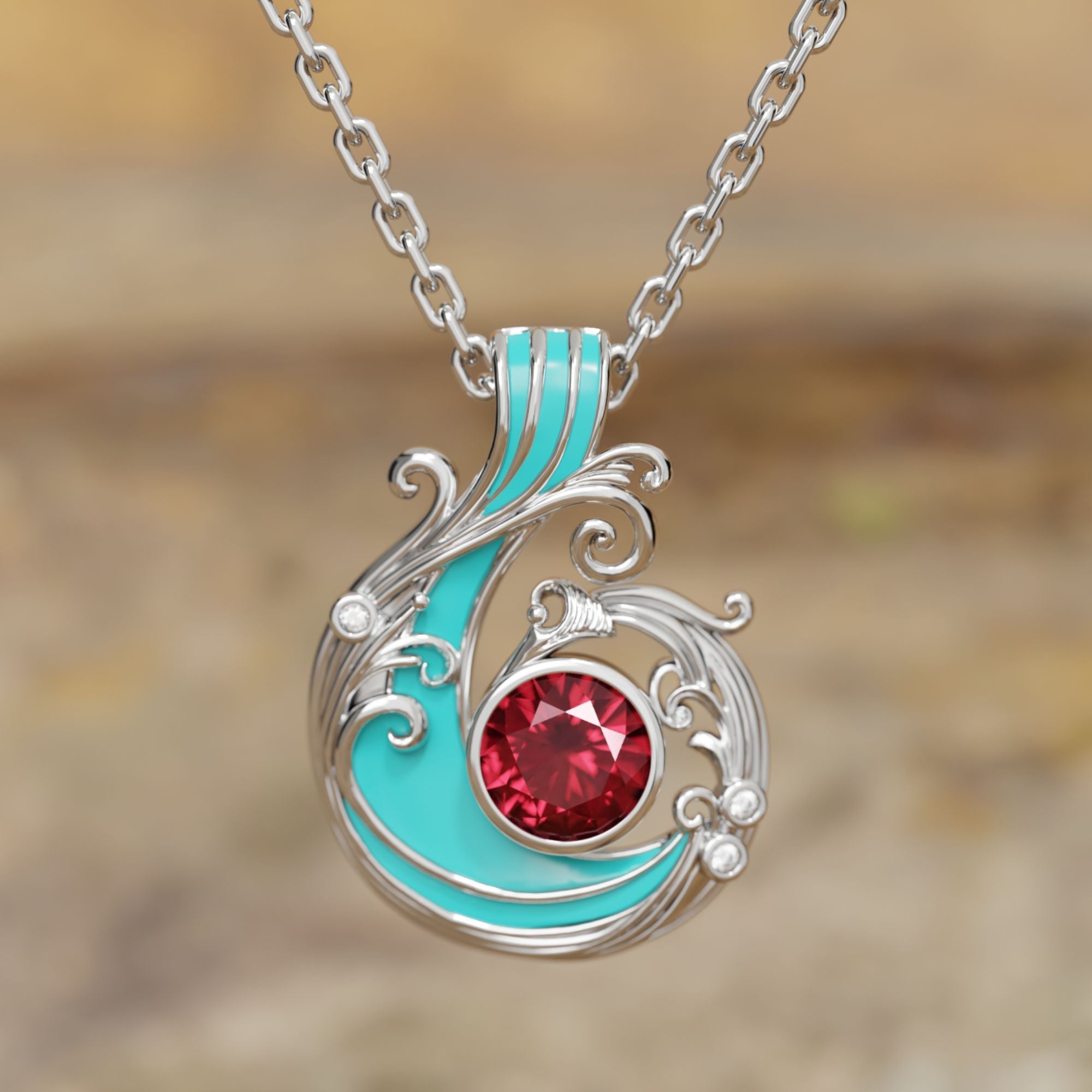 Savanna Swirl Necklace - Ruby - Serene Western