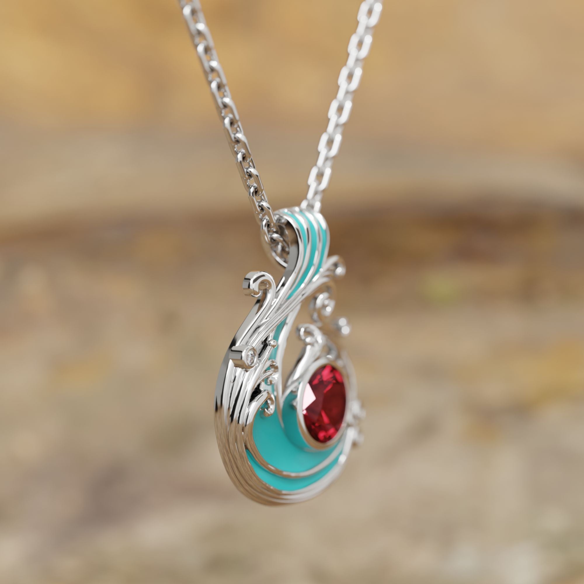 Savanna Swirl Necklace - Ruby - Serene Western