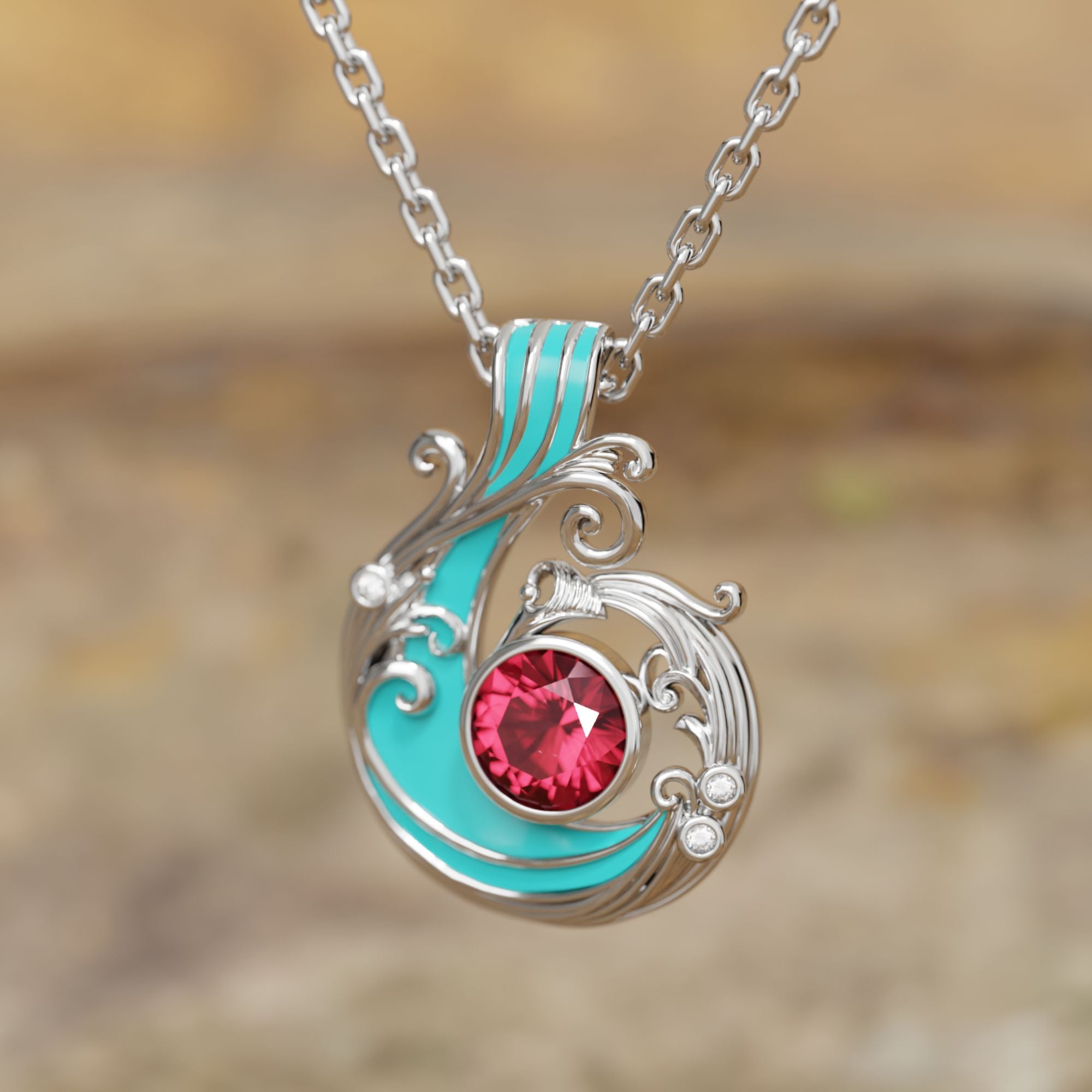 Savanna Swirl Necklace - Ruby - Serene Western