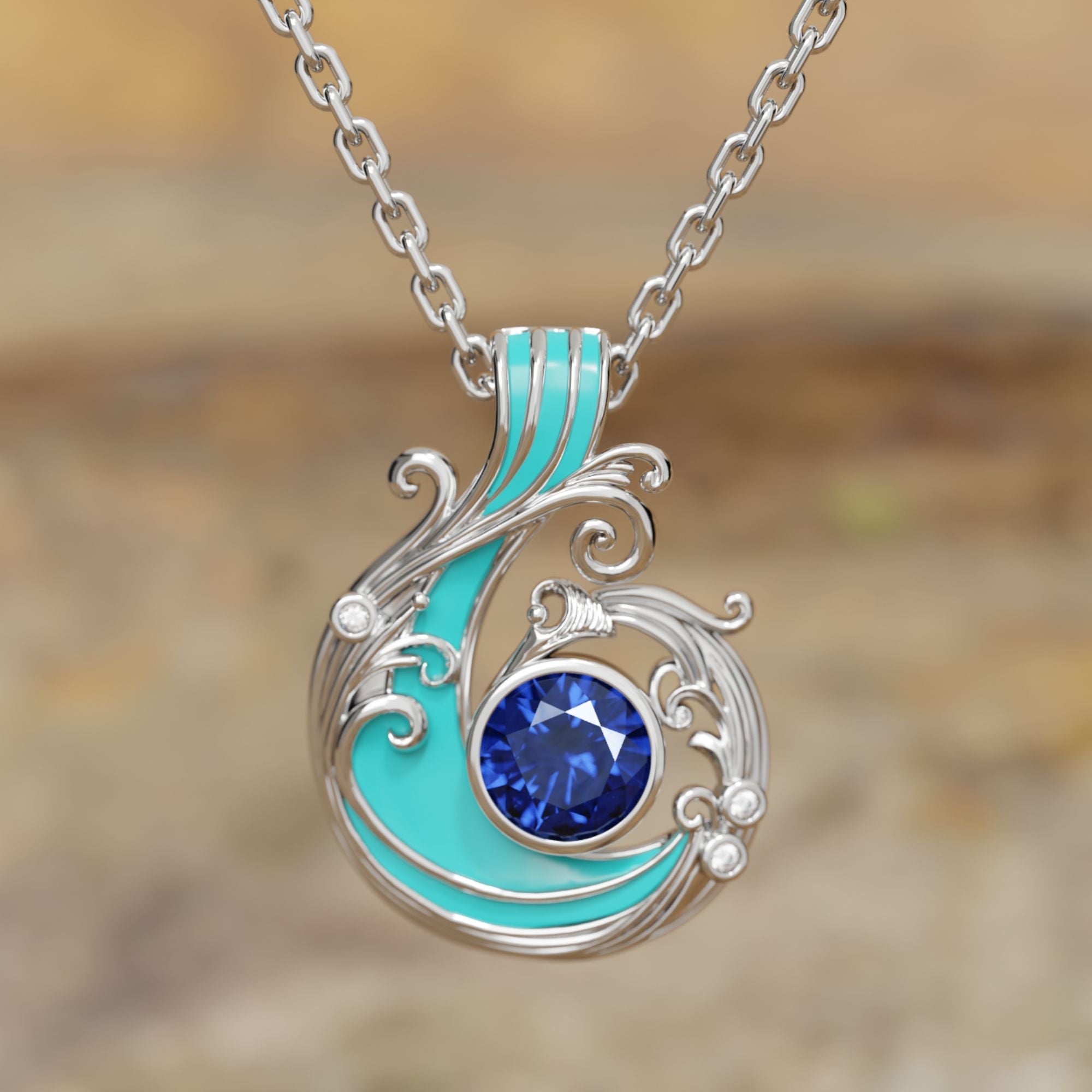 Savanna Swirl Necklace - Sapphire - Serene Western