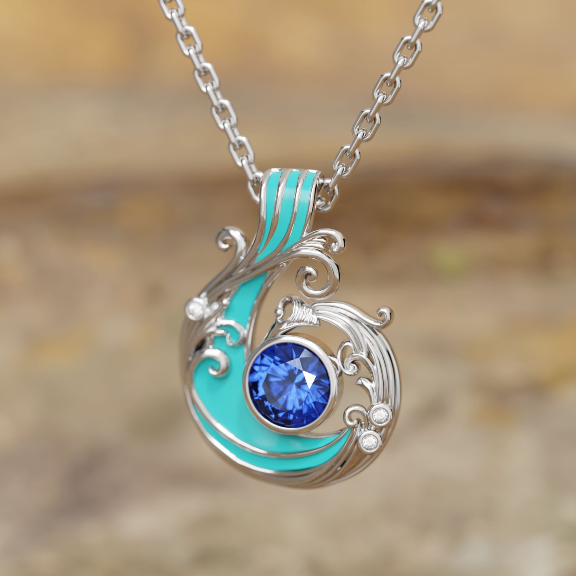 Savanna Swirl Necklace - Sapphire - Serene Western