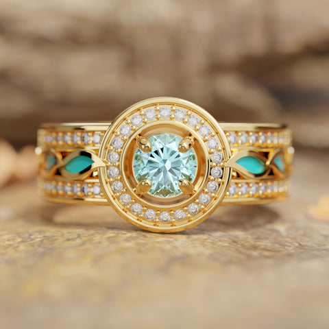 Shining Rodeo Ring - Aquamarine