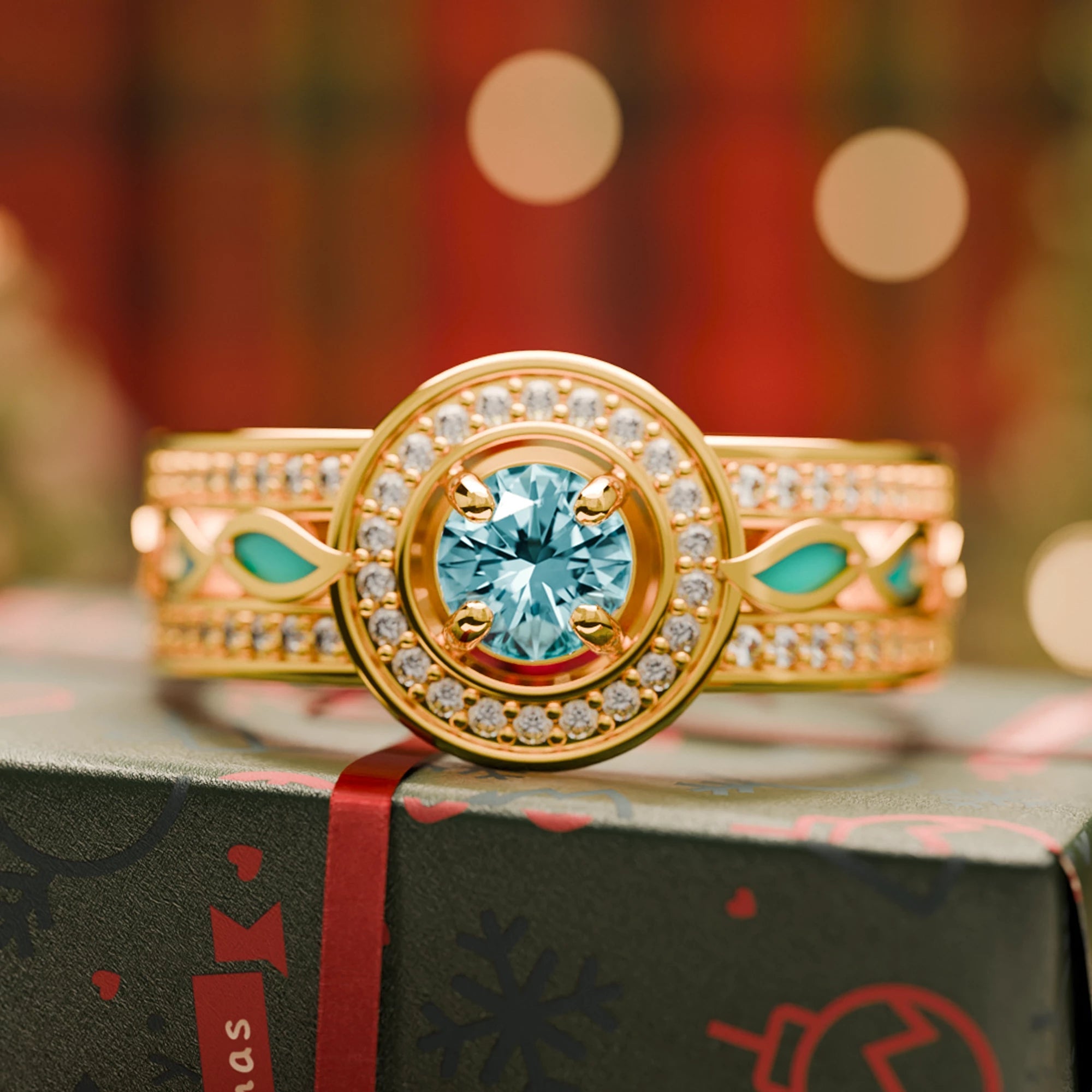 Shining Rodeo Ring - Aquamarine - Serene Western