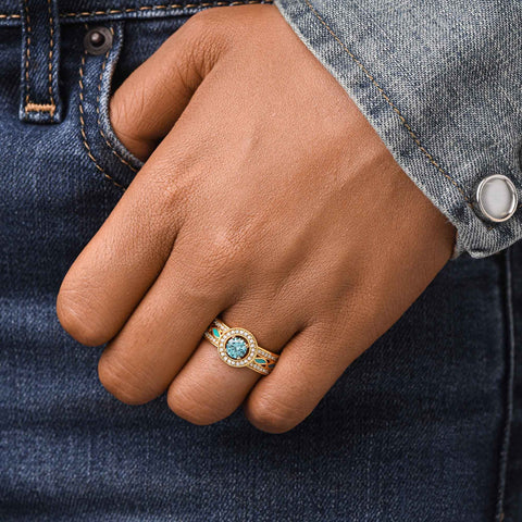 Shining Rodeo Ring - Aquamarine