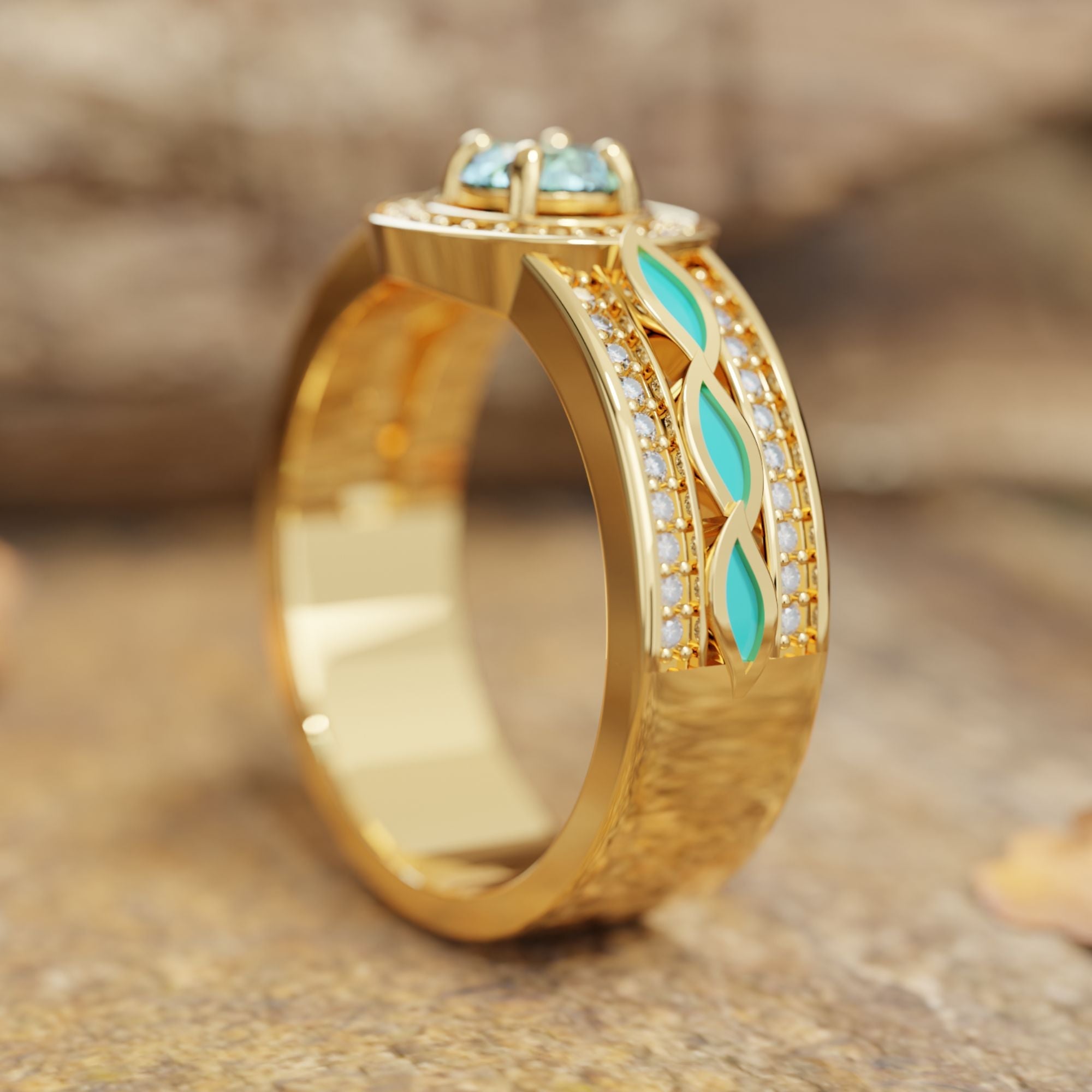 Shining Rodeo Ring - Aquamarine - Serene Western