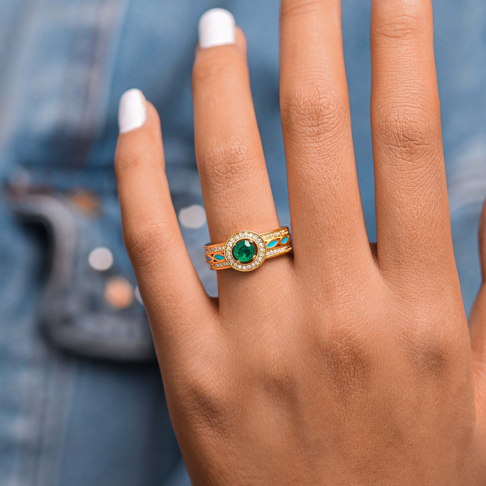 Shining Rodeo Ring - Emerald - Serene Western